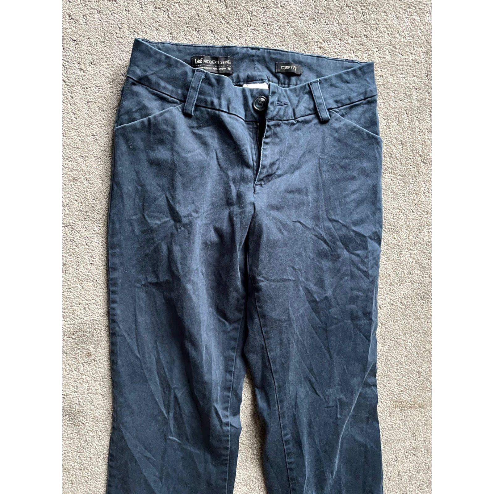 Lee Lee Modern Series 90s Casual Pants Womens Size 6 Blue Chino Size 28" / US 6 / IT 42 - 2 Thumbnail