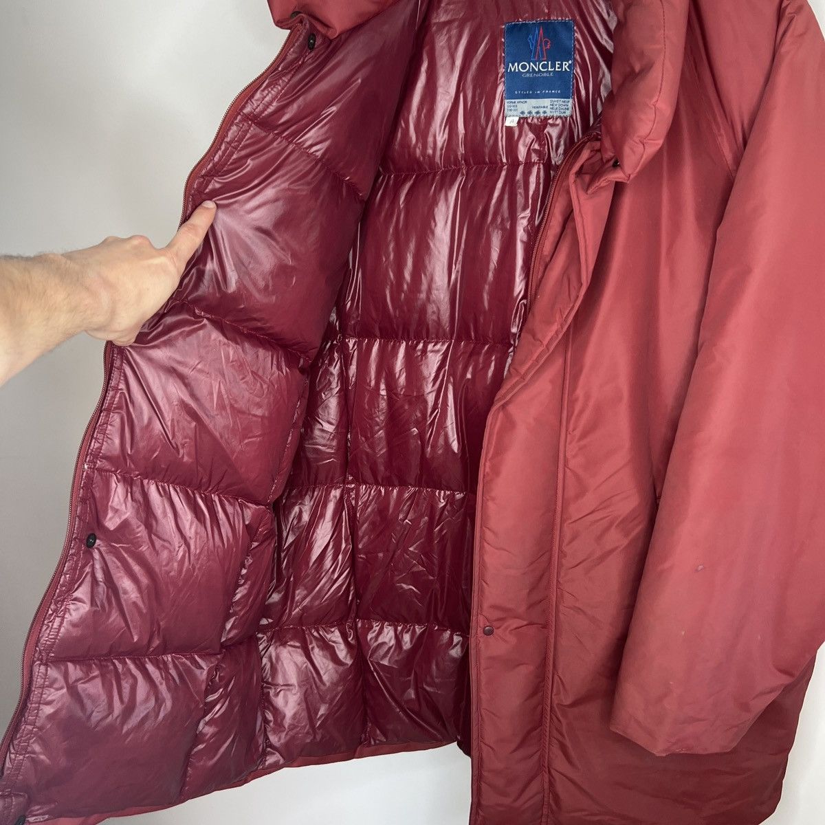 Moncler Vintage 90s Moncler Puffer Goose Down Jacket Red Nylon Size US XXL / EU 58 / 5 - 2 Thumbnail