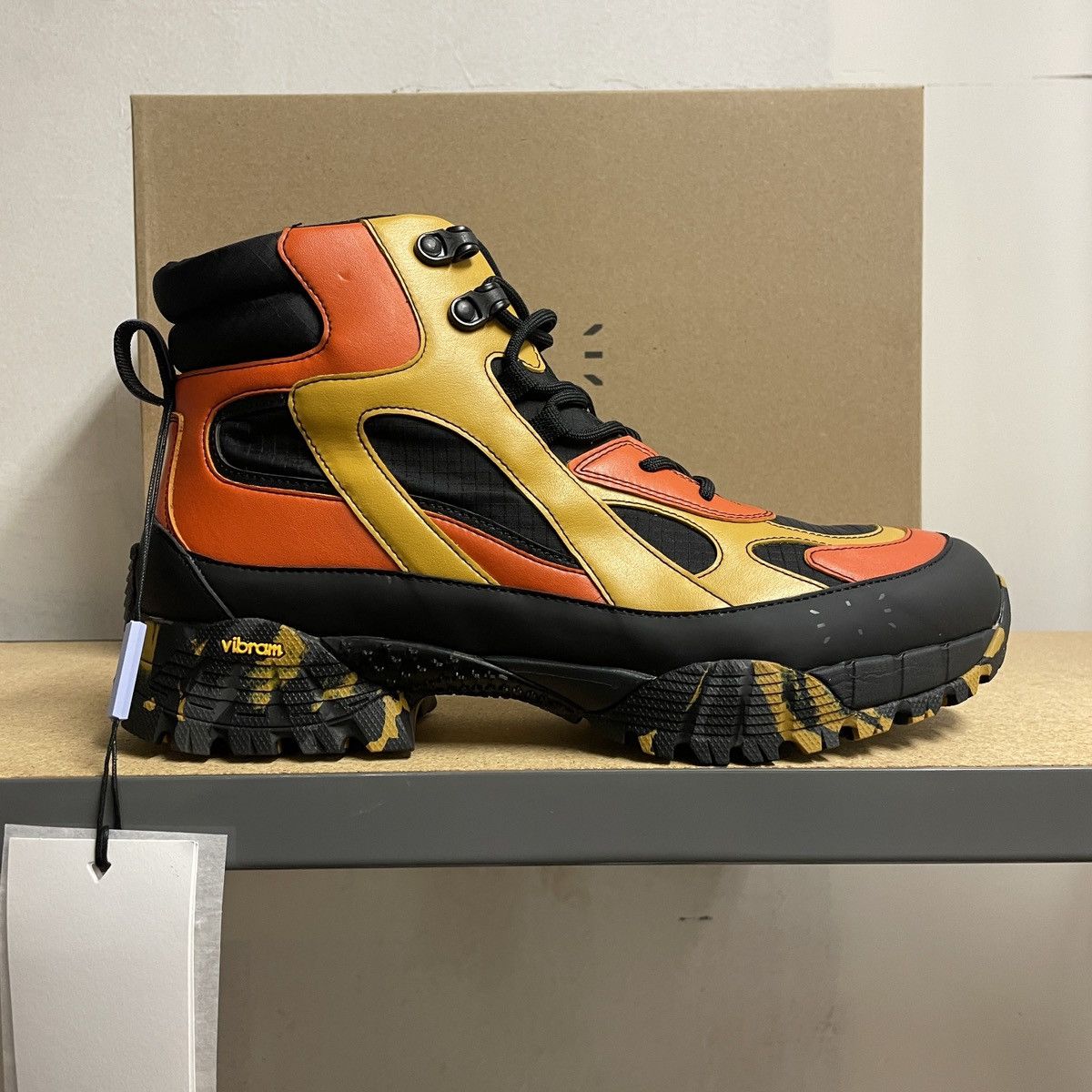 image of Mcq Gr9 Grow Up Boot Size 43 in Black/Orange, Men's