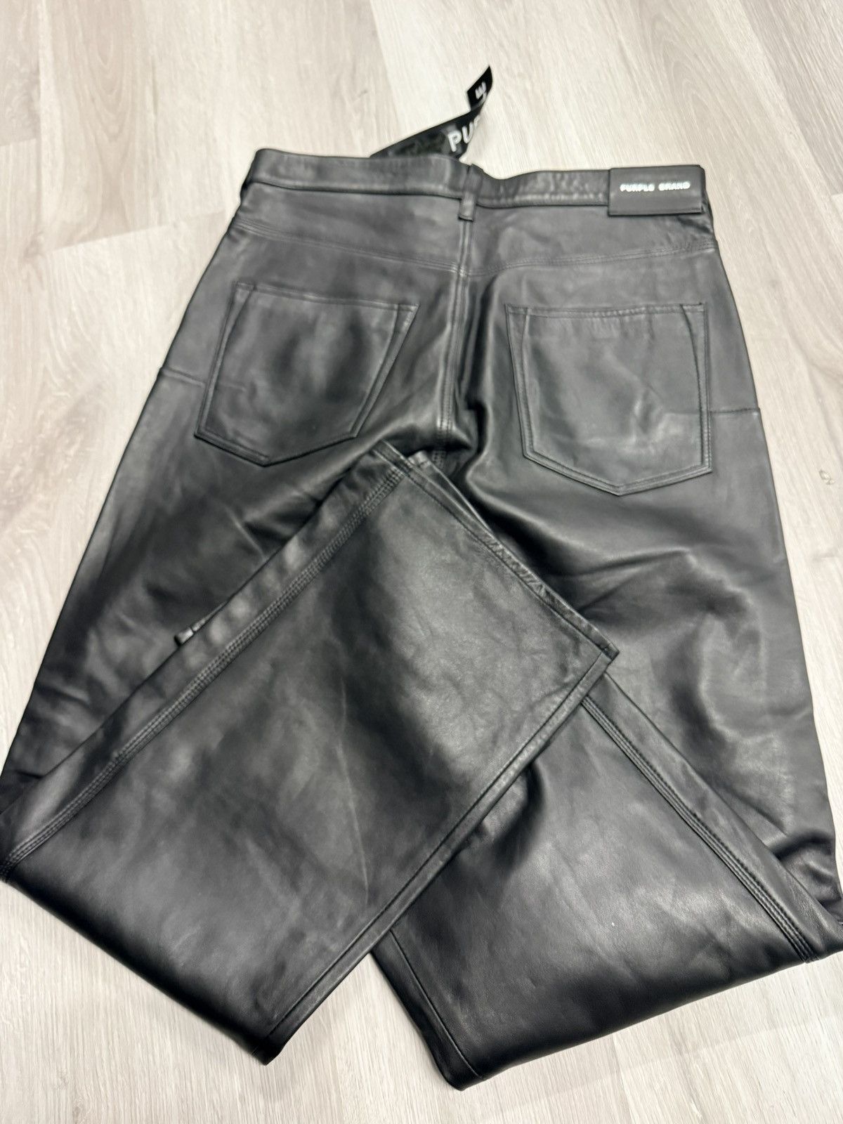 Purple Brand Leather Black Purple Jeans Size US 32 / EU 48 - 4 Thumbnail