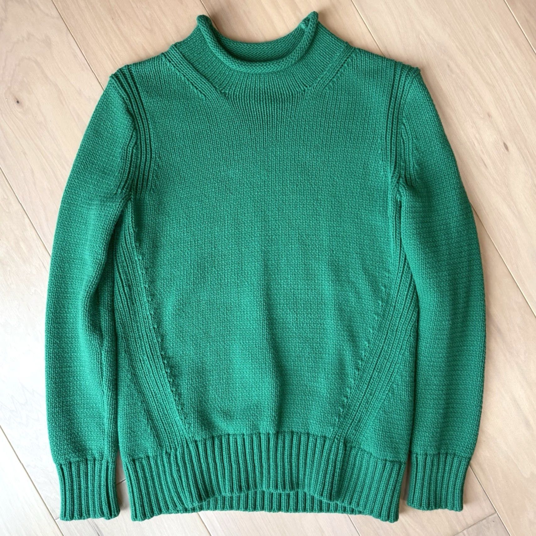 J.Crew J Crew Rollneck Sweater Women's XS Green Oarsman Minimalist Cotton Pullover Size XS / US 0-2 / IT 36-38 - 2 Thumbnail