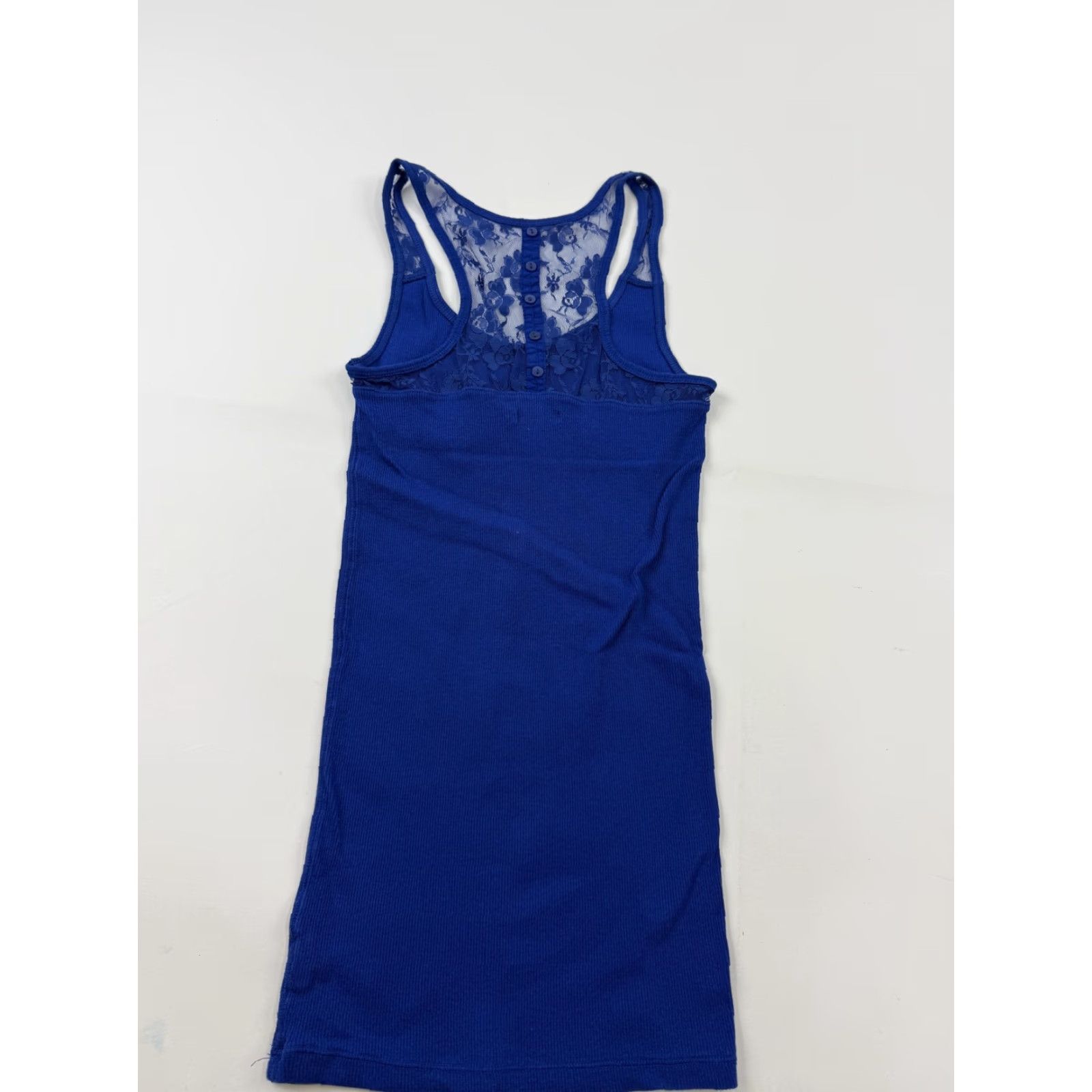American Eagle Outfitters American Eagle Outfitters Cami Tank Top Womens Small Blue Lace Racerback Ribbed Outfitters Size S / US 4 / IT 40 - 6 Thumbnail