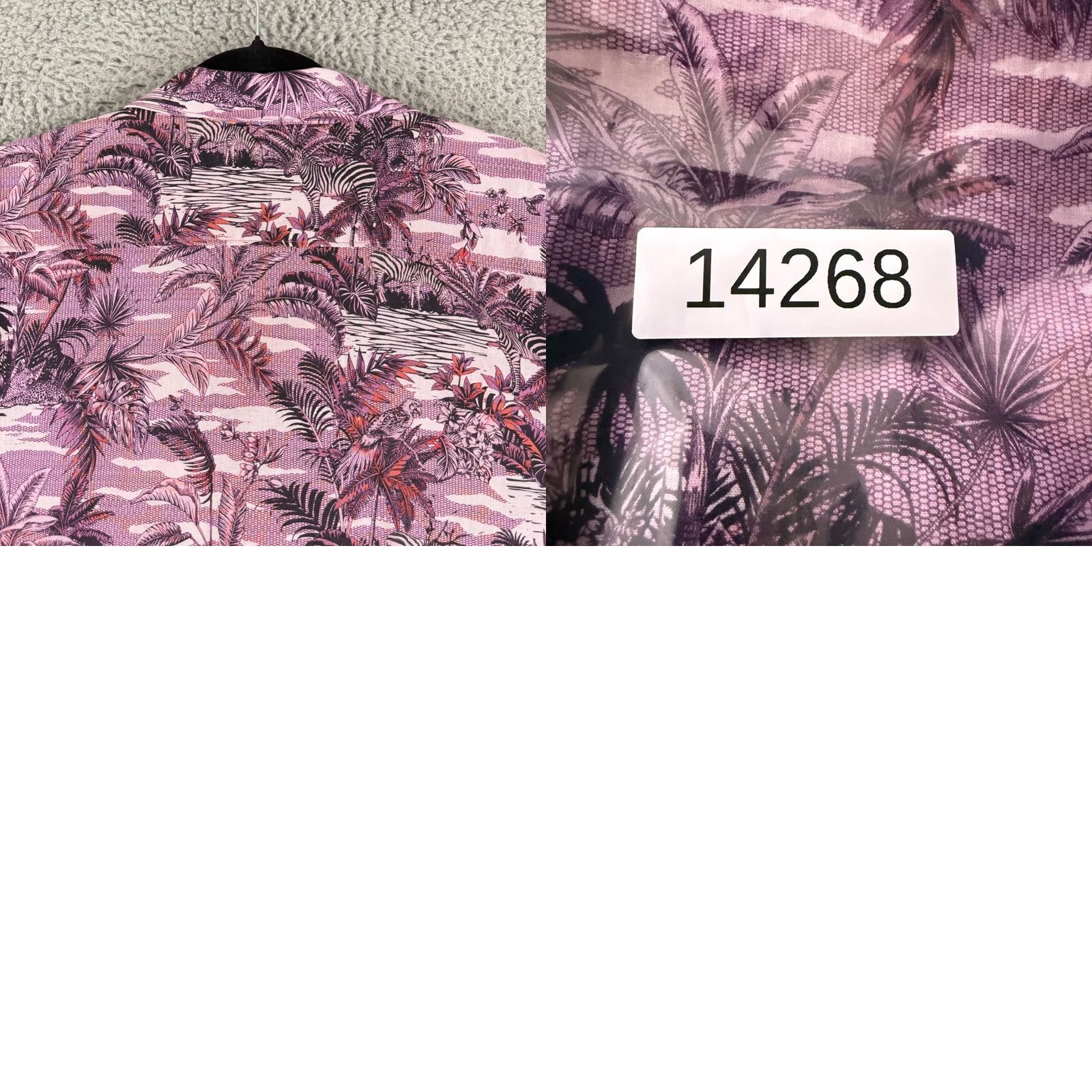Robert Graham Robert Graham Button Up Shirt Mens 3XL Purple Tropical Zebra Linen Classic Fit Shirt Size US XXL / EU 58 / 5 - 9 Thumbnail