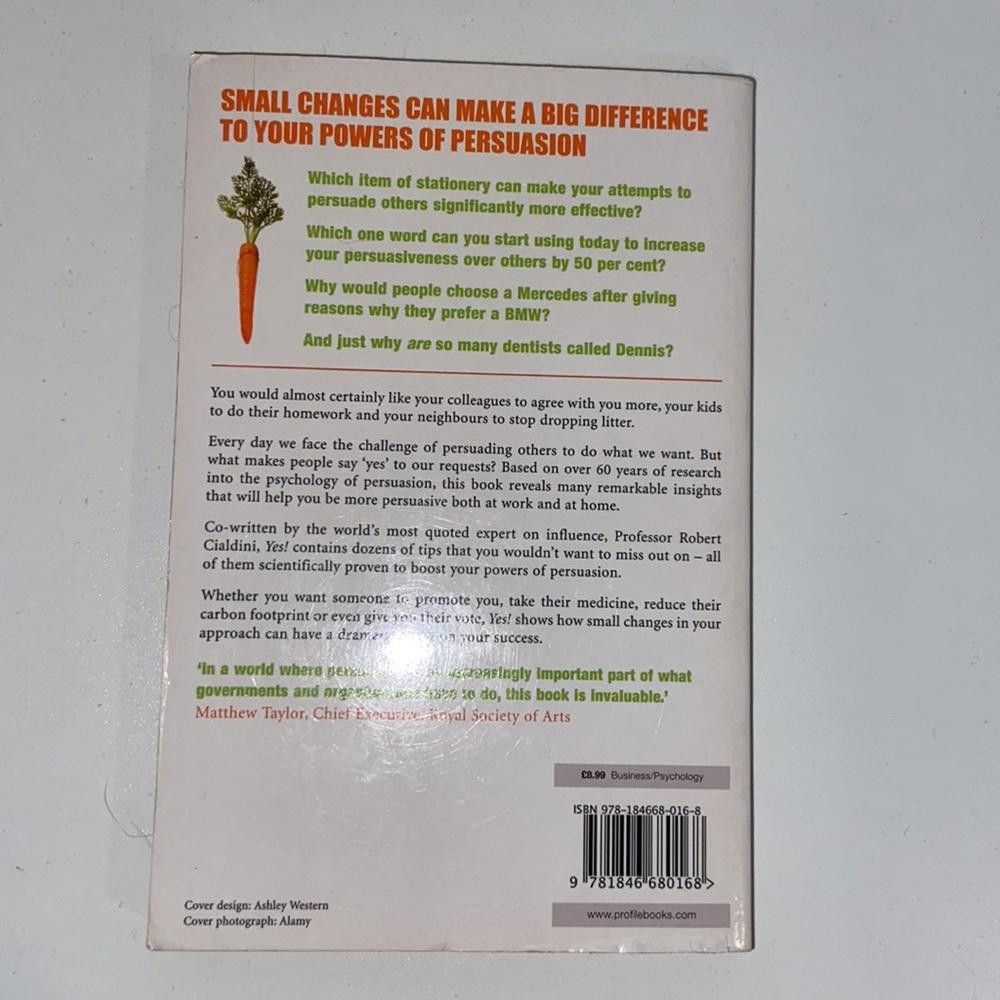 Designer "YES!” Persuasion Paperback Book Size ONE SIZE - 2 Thumbnail