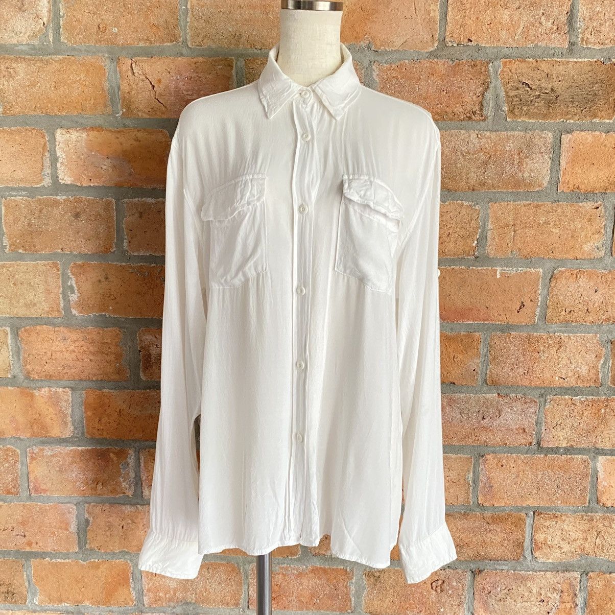 Designer × Japanese Brand G. O. A. White Classic Shirt with Roll-Up Sleeves Size M / US 6-8 / IT 42-44 - 1 Thumbnail