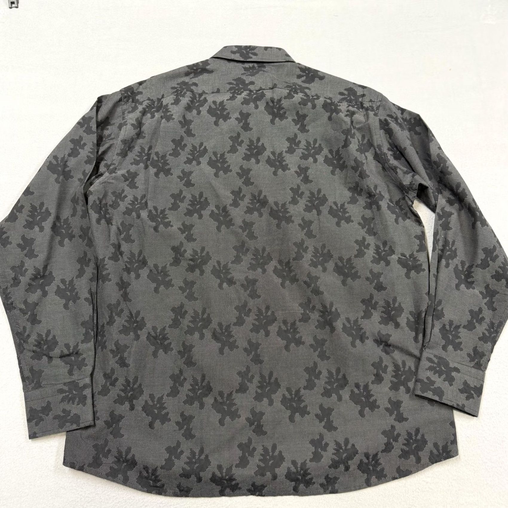 Luchiano Visconti Luchiano Visconti Shirt Mens XL Gray Floral Mercerized Cotton Button Long Sleeve Size US XL / EU 56 / 4 - 5 Thumbnail