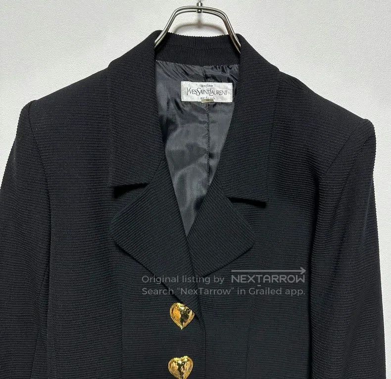 Saint Laurent Paris Saint Laurent Paris Black Wool Antique Suit Jacket with La Size US L / EU 52-54 / 3 - 2 Thumbnail