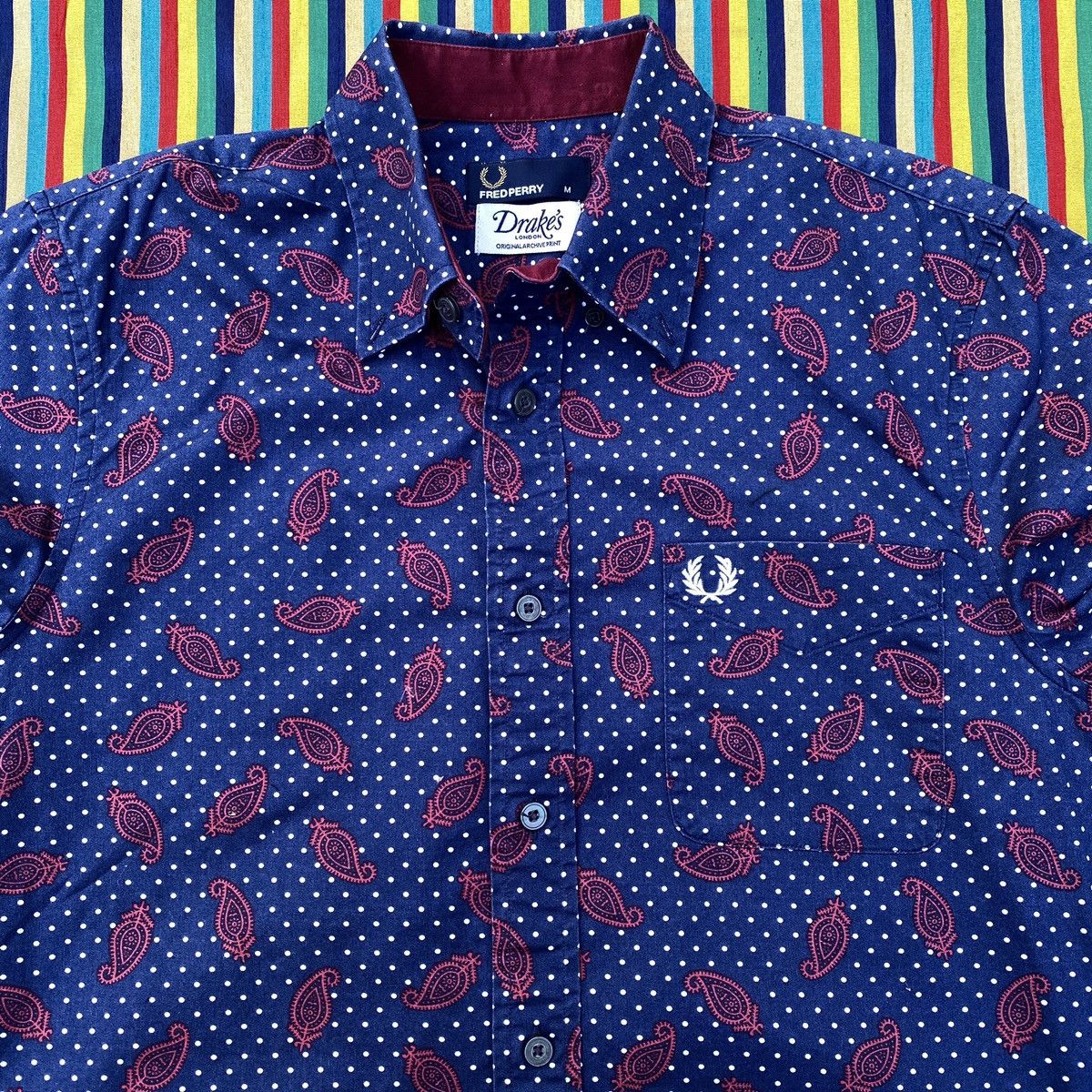 Other FRED PERRY X Drake's London Paisley Polka Dot Longsleeve Tee Size US M / EU 48-50 / 2 - 10 Thumbnail