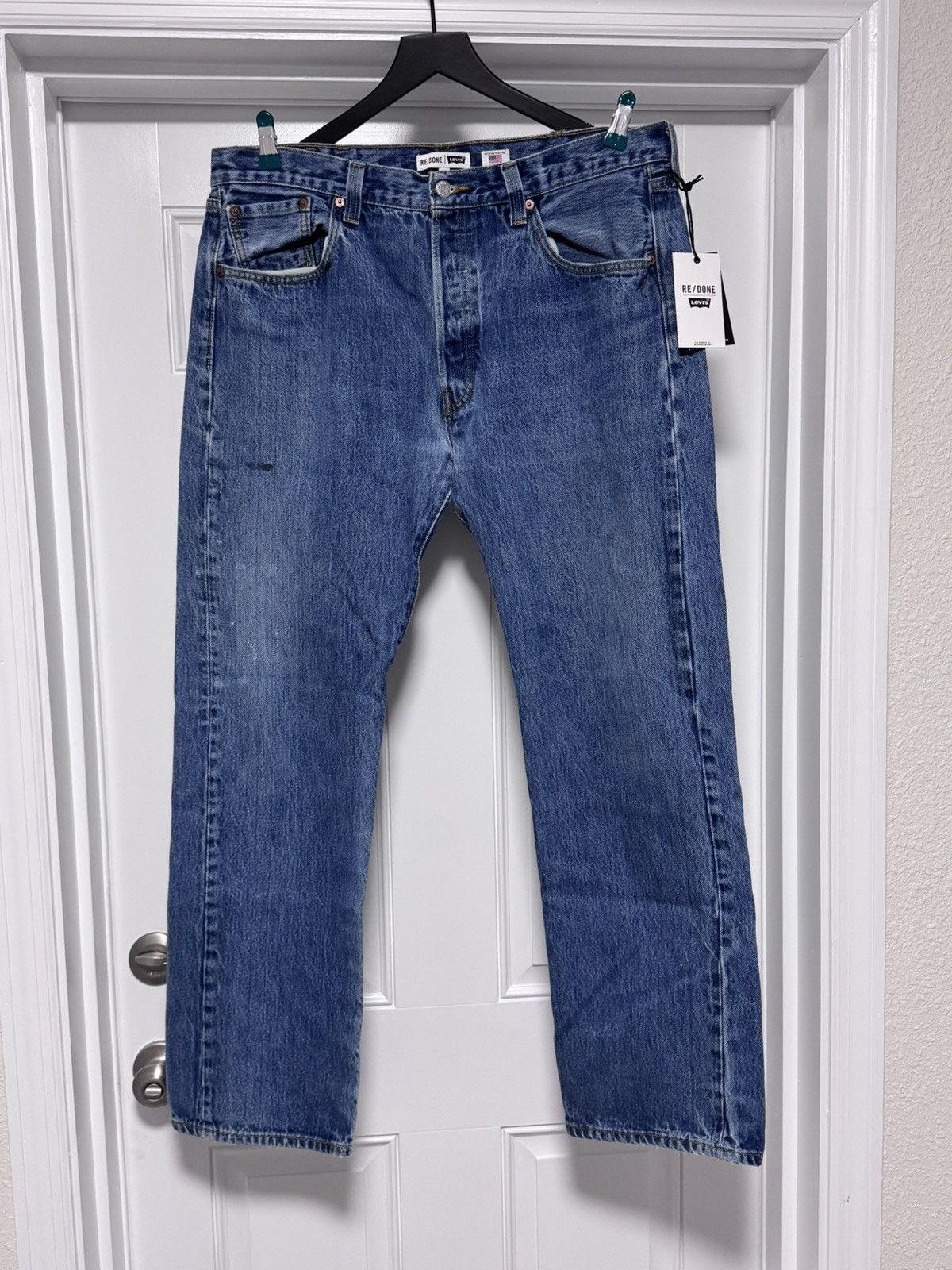 RE/DONE NWT RE/DONE Men’s 1401 Straight Leg Jeans – Worn In Blue Size US 36 / EU 52 - 3 Thumbnail