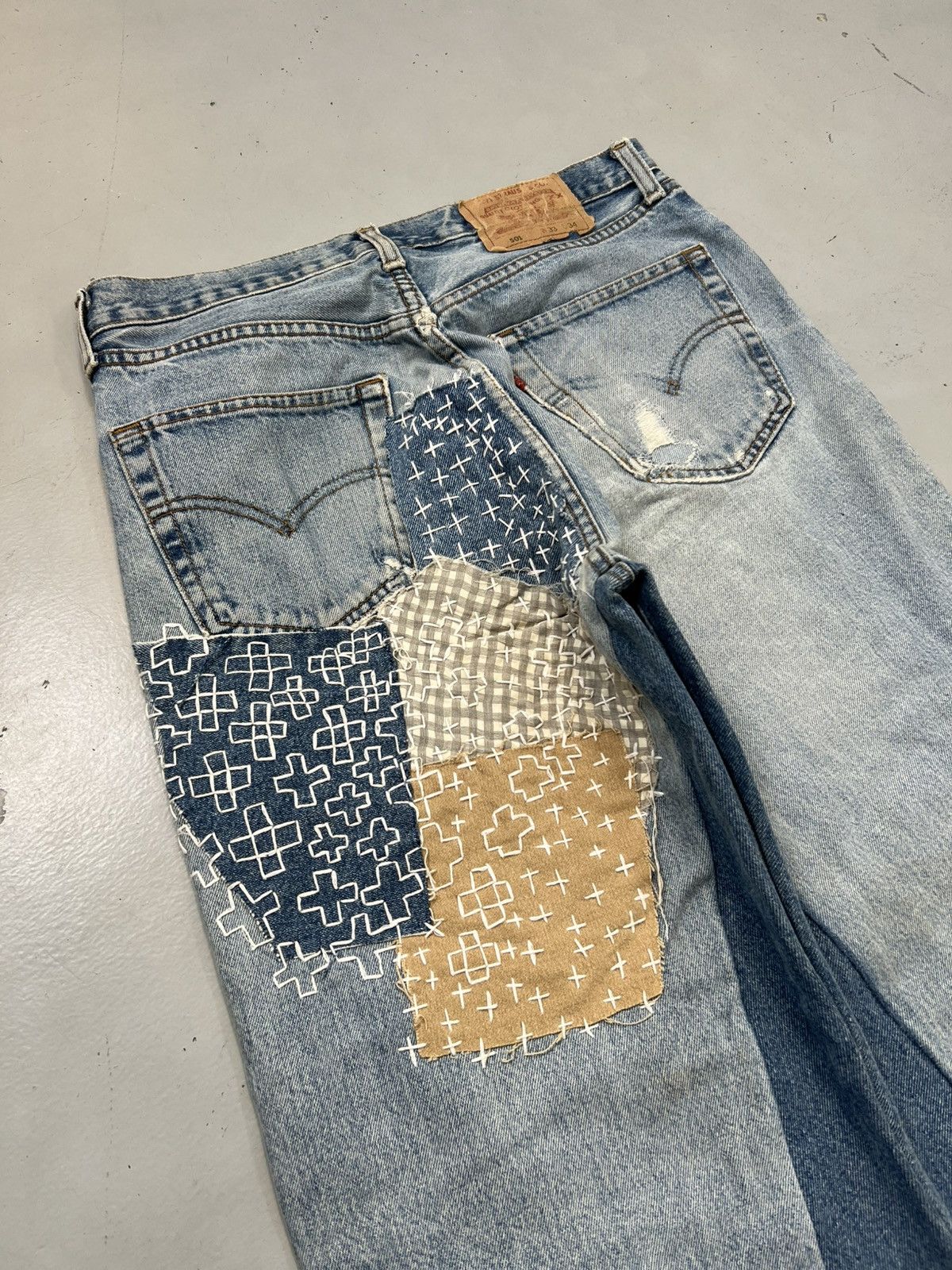 Vintage 1of1 levis shashiko hand stitch baggy denim Size US 30 / EU 46 - 3 Thumbnail
