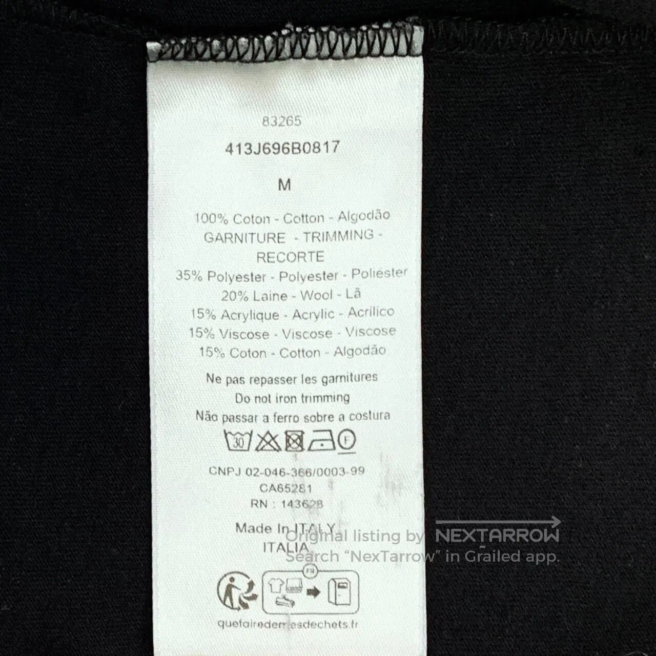 Dior Dior Black Emblem Embroidered Cotton Crew Neck Short Sleev Size US M / EU 48-50 / 2 - 7 Thumbnail