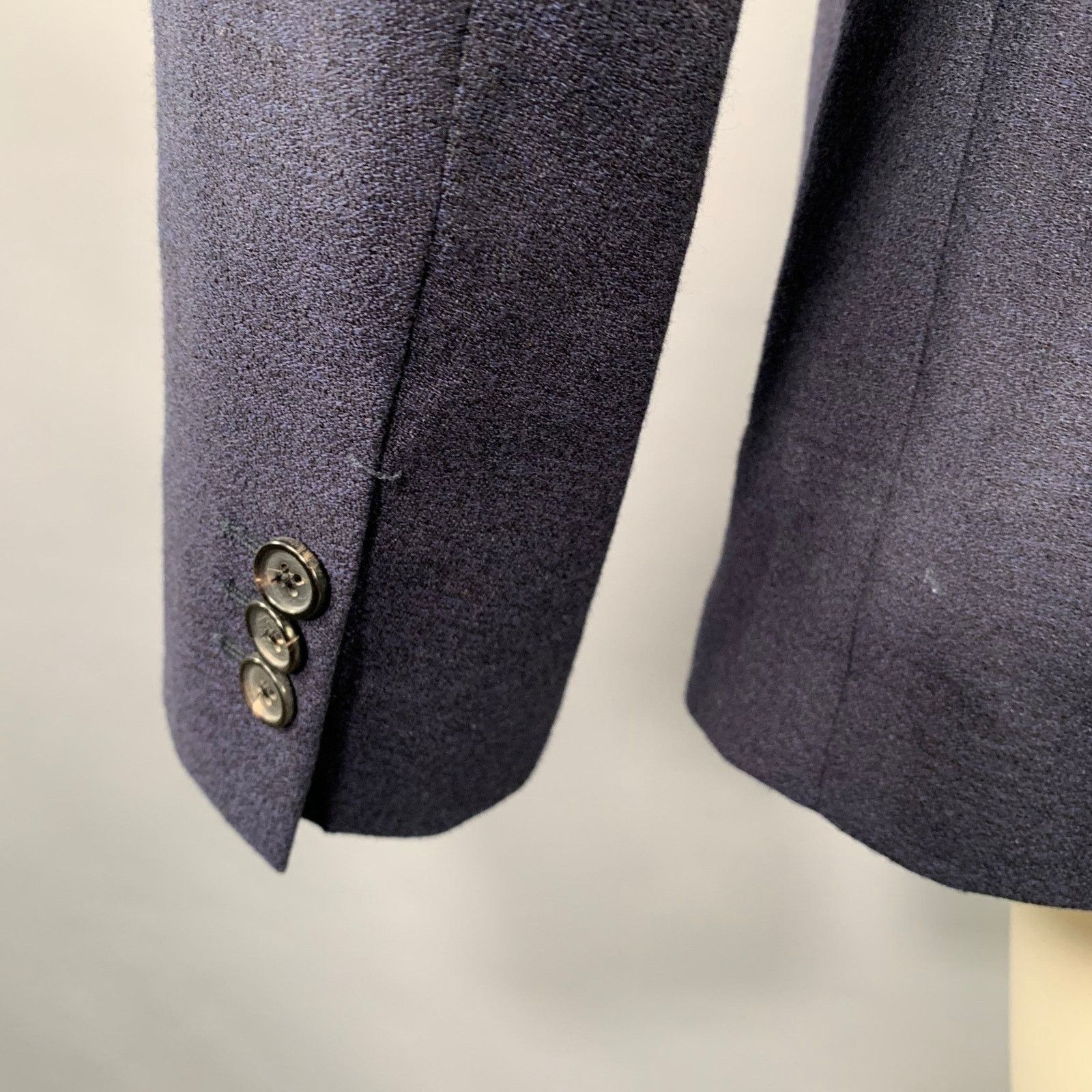 Paul Smith PAUL SMITH Size 40 Navy Wool Linen Peak Lapel Sport Coat Size 40R - 5 Thumbnail