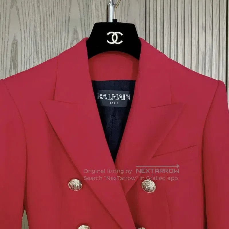 Balmain Balmain Red Wool Women's Blazer . Size S / US 4 / IT 40 - 2 Thumbnail
