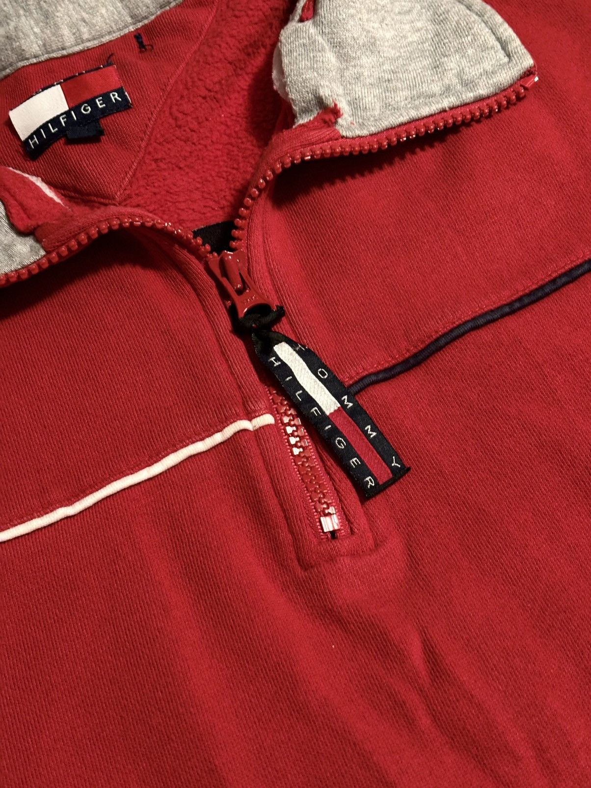 Tommy Hilfiger × Tommy Jeans × Vintage Tommy ¼ Zip Pullover Sweatshirt Jumper Vintage Hilfiger Size US XL / EU 56 / 4 - 3 Thumbnail