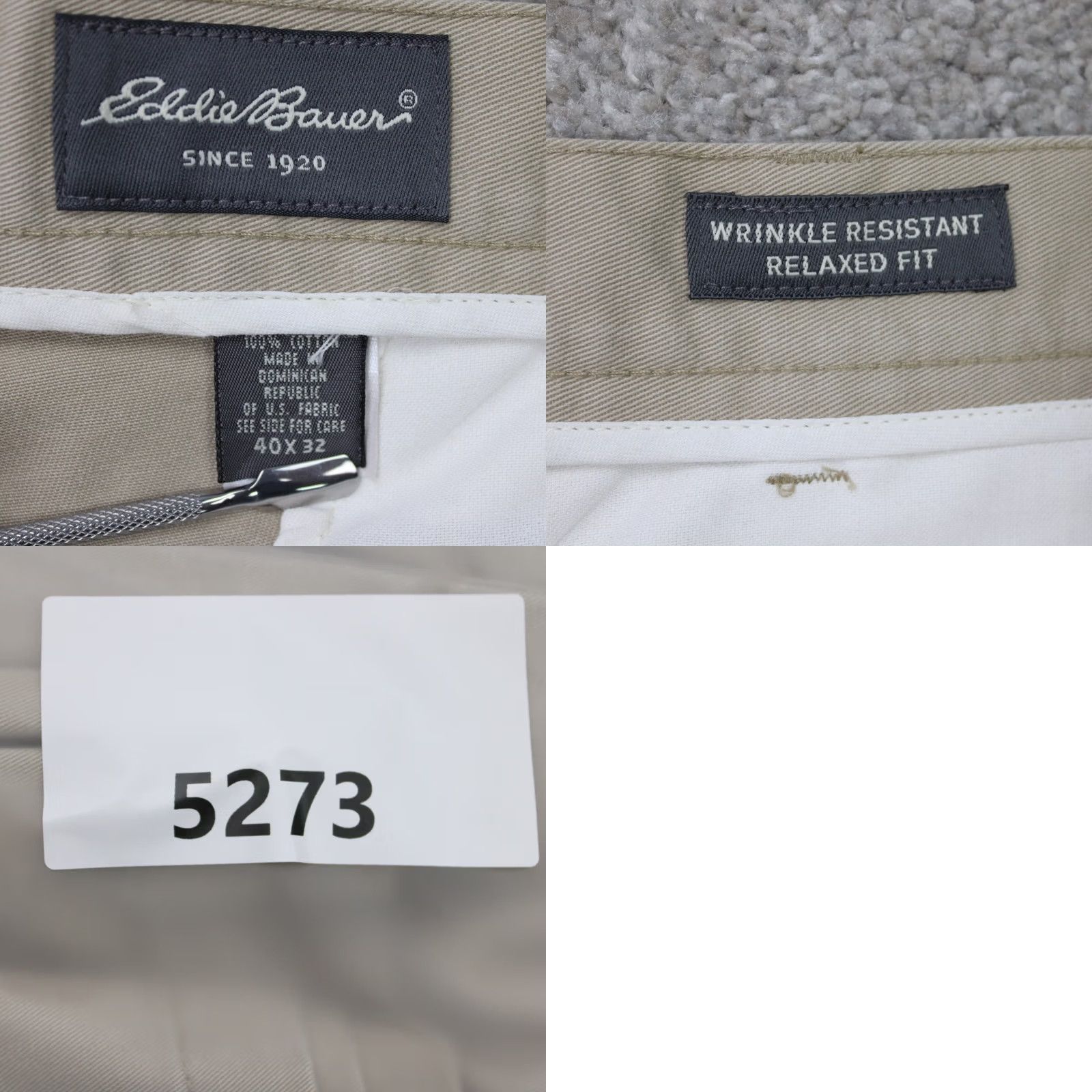 Eddie Bauer Eddie Bauer Chino Pants Mens 40x32 Beige NWT Slim/Regular Straight Front Wool Blend? Size US 40 / EU 56 - 9 Thumbnail