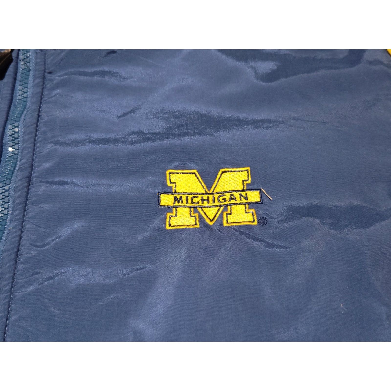 Vintage Vintage Essex 90s Michigan Wolverines Full Zip Fleece Jacket Elbow Pads Size L Size US L / EU 52-54 / 3 - 6 Thumbnail
