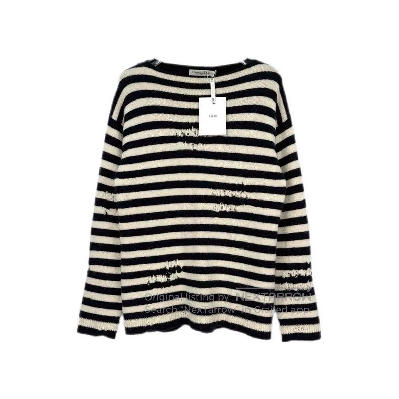 Dior Dior Dark blue and white striped embroidery bee destructio Size XS / US 0-2 / IT 36-38 - 1 Thumbnail