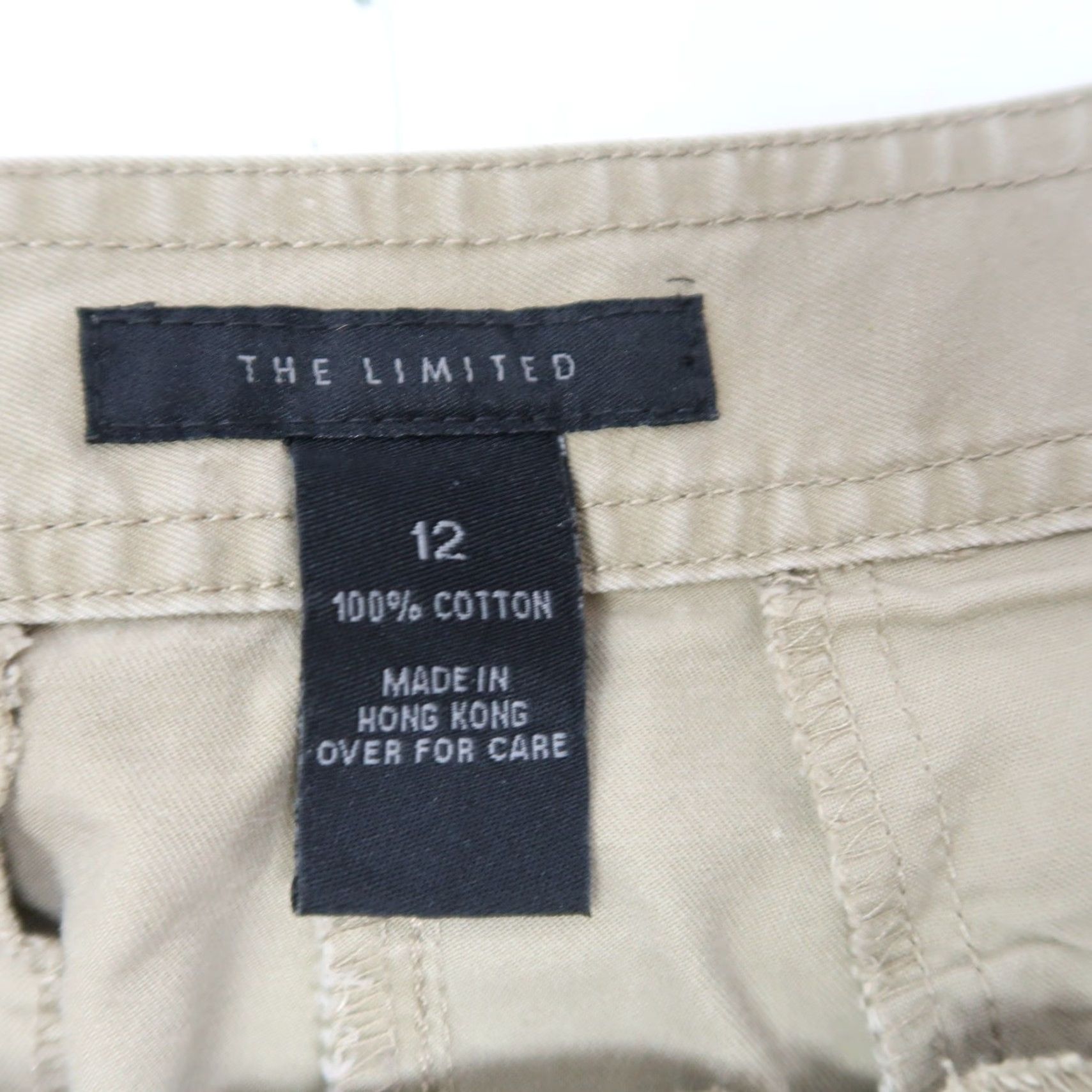 Vintage VINTAGE The Limited Khaki Tan Chino Mini Skirt 12 Womens 90s Cute Casual Short Cotton Retro Fall Spring Summer Rise Mid Size 34" / US 12 / IT 48 - 3 Thumbnail