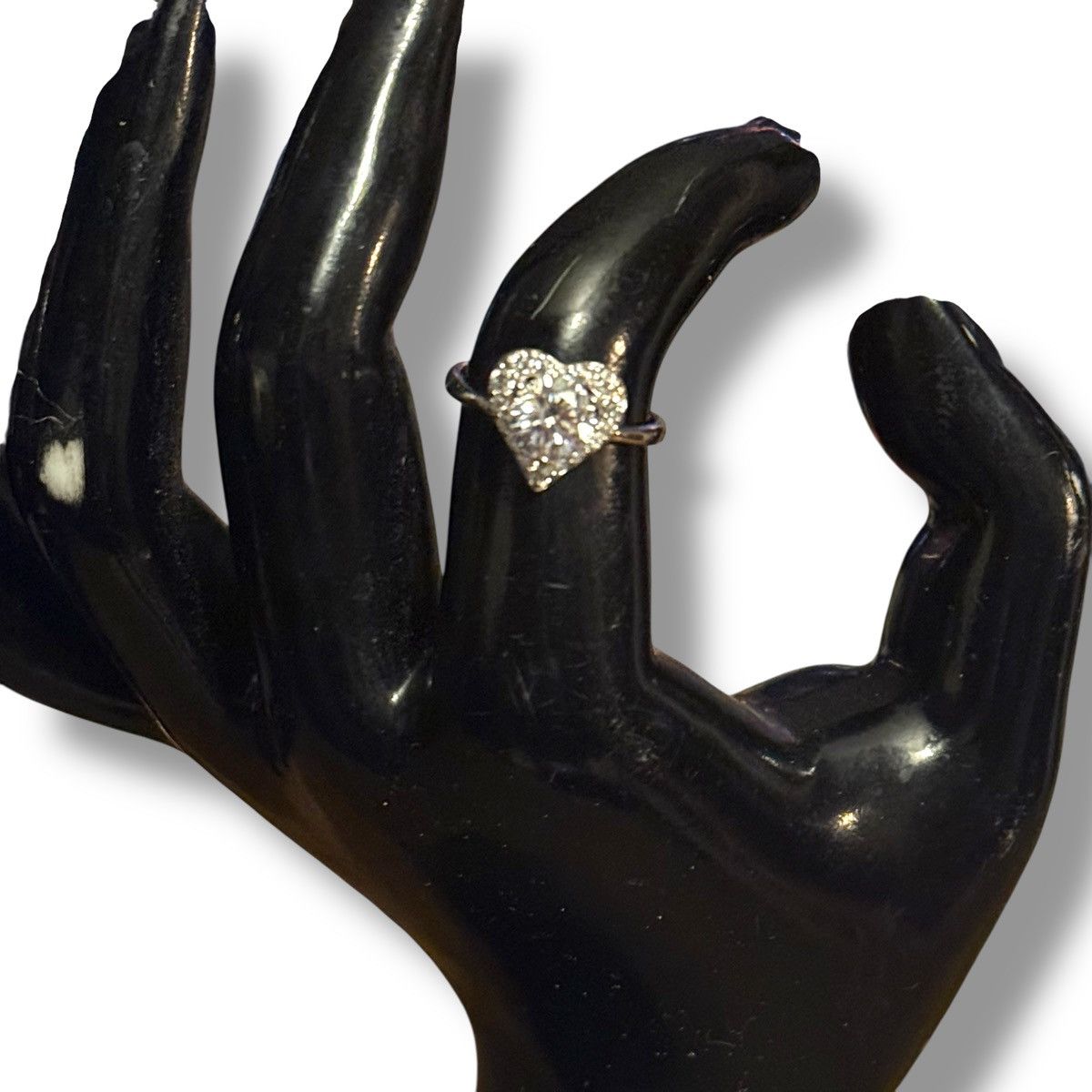 Other Silver tone crystal halo heart ring Size ONE SIZE - 2 Thumbnail