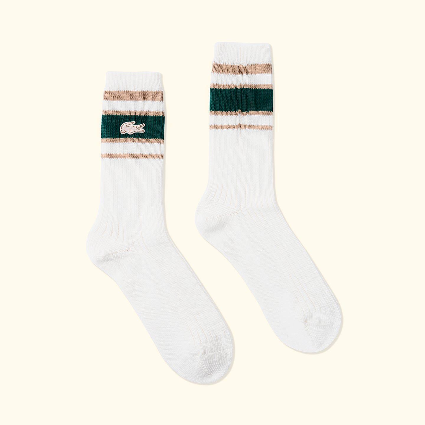 Golf le Fleur × Lacoste Golf le Fleur WHITE STRIPED RIBBED SOCKS Size ONE SIZE - 3 Thumbnail