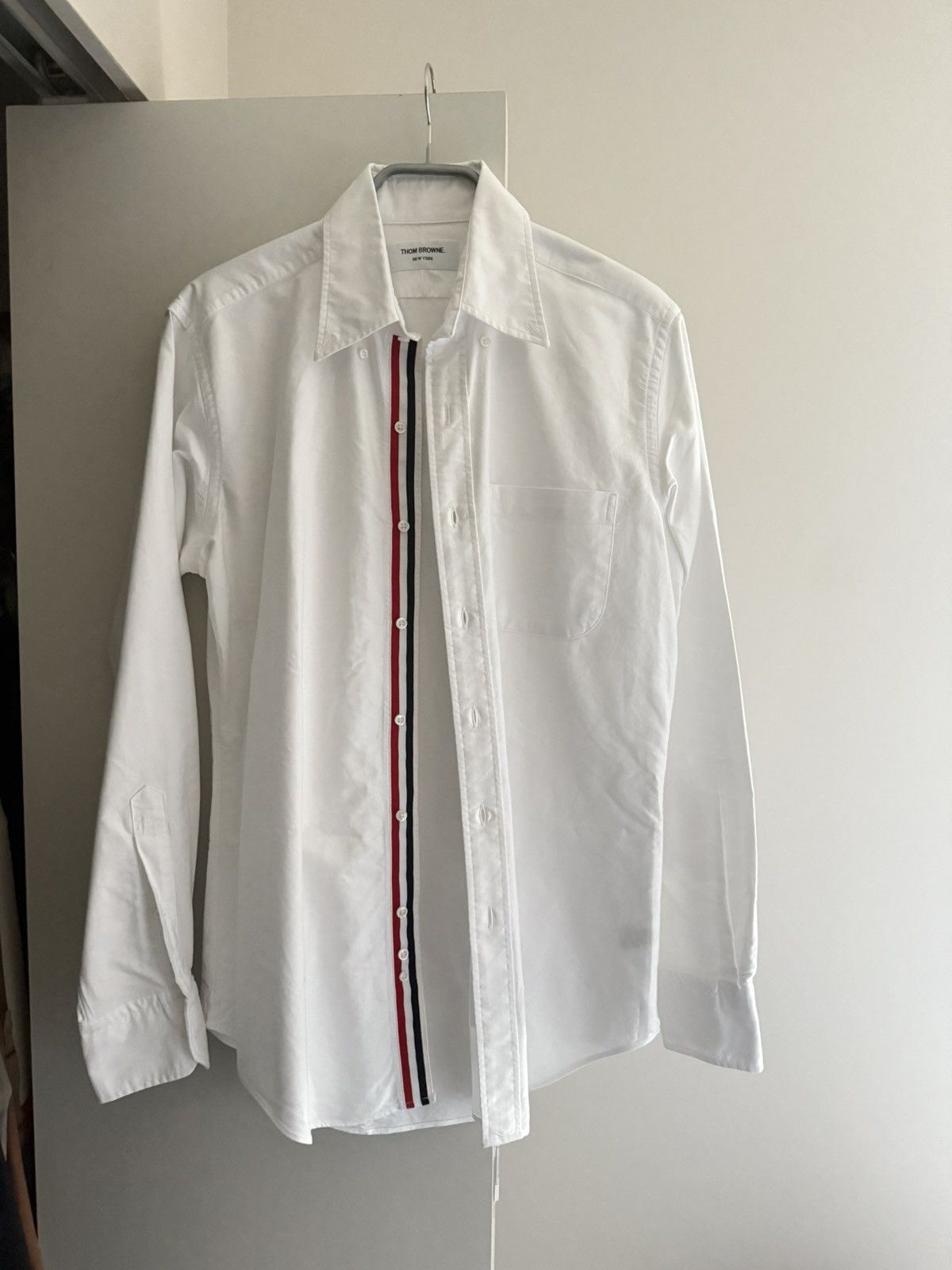 Thom Browne Thom Browne Classic Grosgrain Placket Oxford Shirt Size US L / EU 52-54 / 3 - 1 Thumbnail