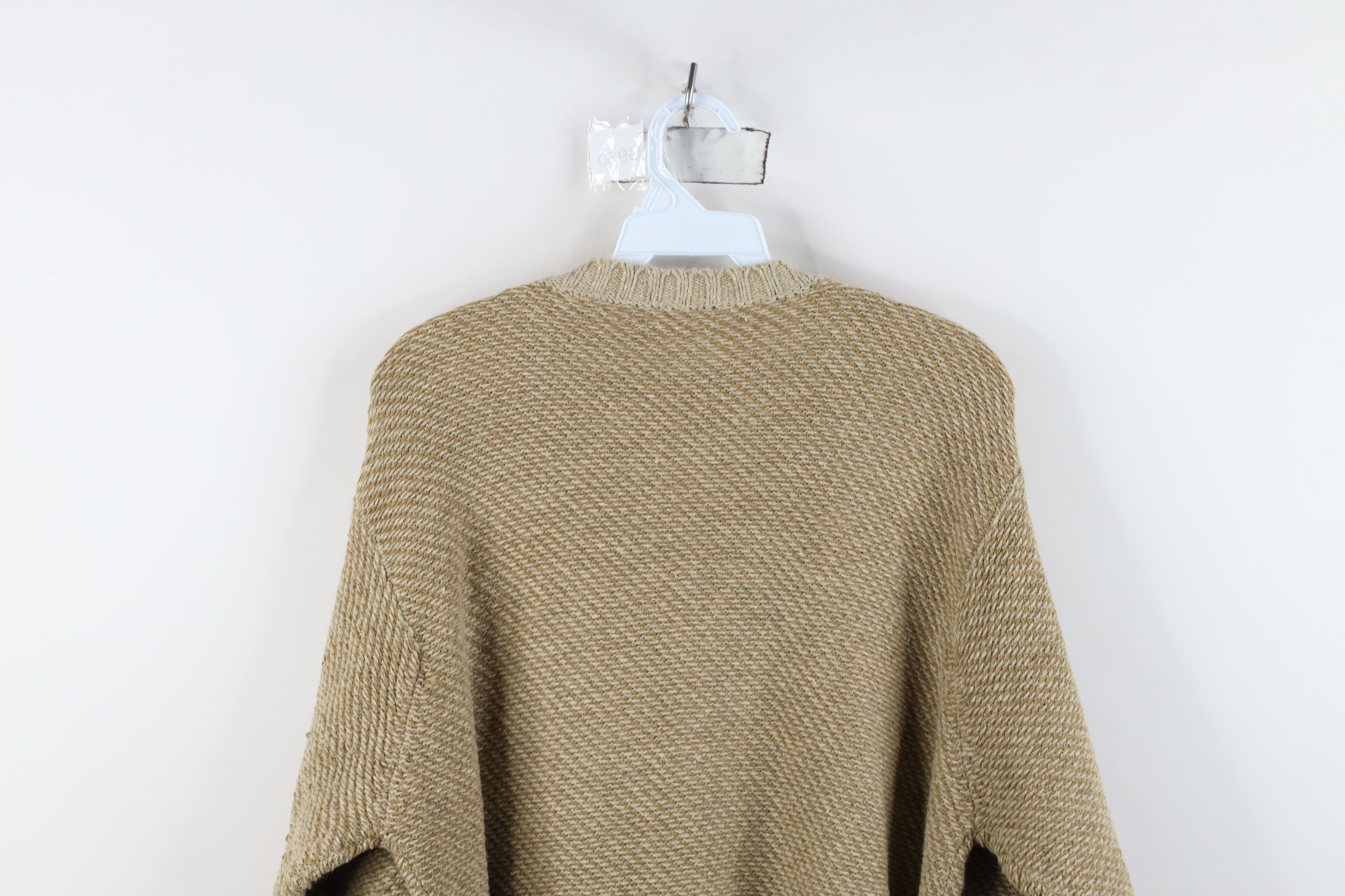 Vintage Vintage 90s Streetwear Tone Knit Crewneck Sweater Beige Size US M / EU 48-50 / 2 - 10 Thumbnail