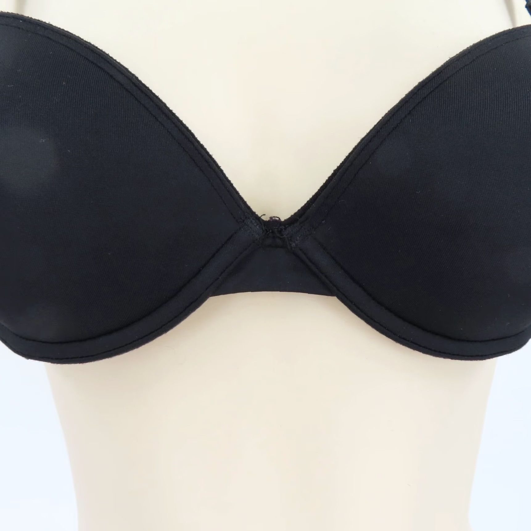 Vintage Aerie Paige Bra Solid Black Underwire Padded Push Up Women Adjustable Straps 32B Size ONE SIZE - 3 Thumbnail