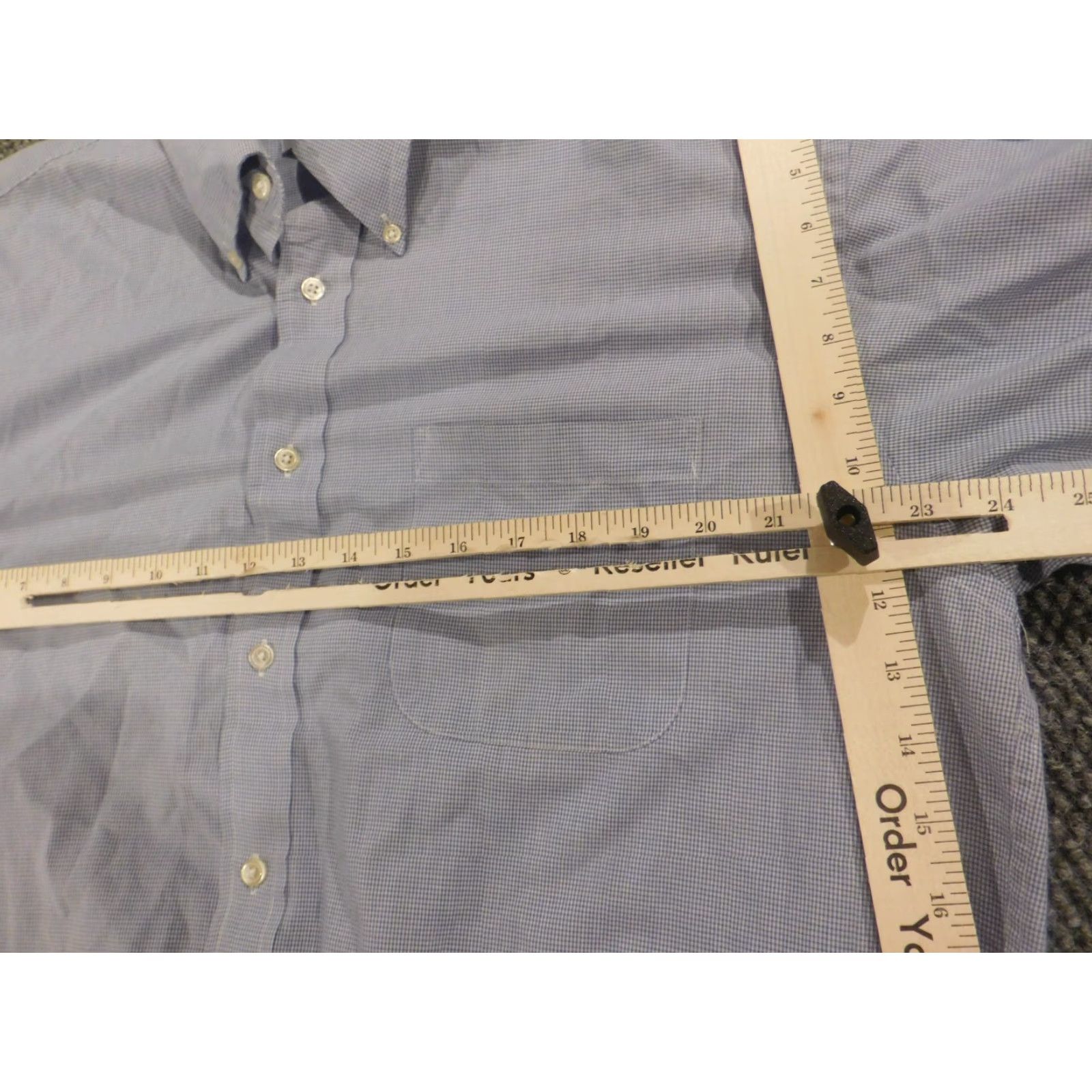 Enro ENRO Shirt Mens 16.5 Blue Plaid Button-Down Knit Cotton Long Sleeve Button-Up Collared Classic Slimming Pockets Regular Vintage No Size US XL / EU 56 / 4 - 4 Thumbnail