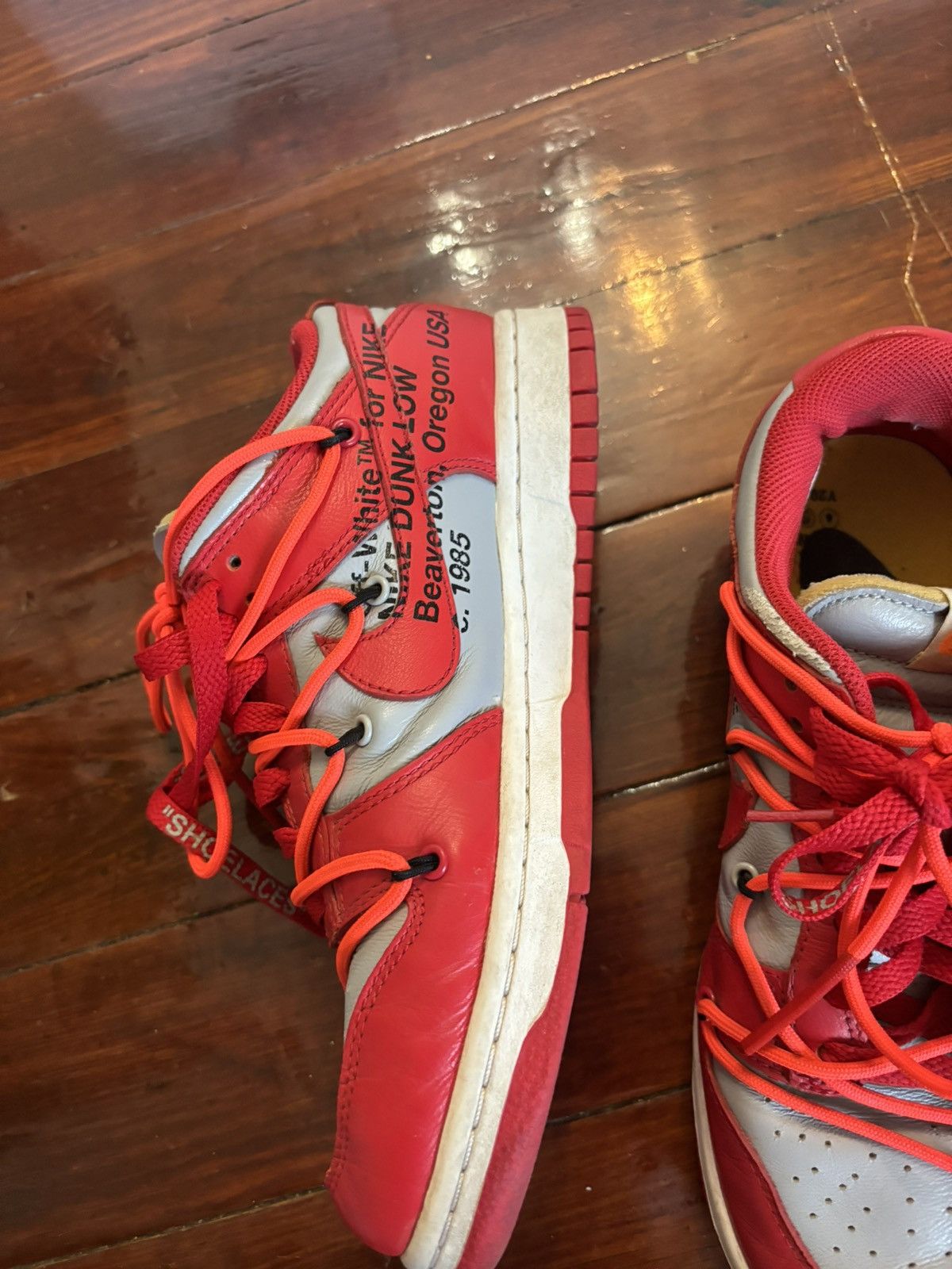 Nike × Off-White OFF-WHITE X DUNK LOW 'UNIVERSITY RED' Size US 7 / EU 40 - 2 Thumbnail