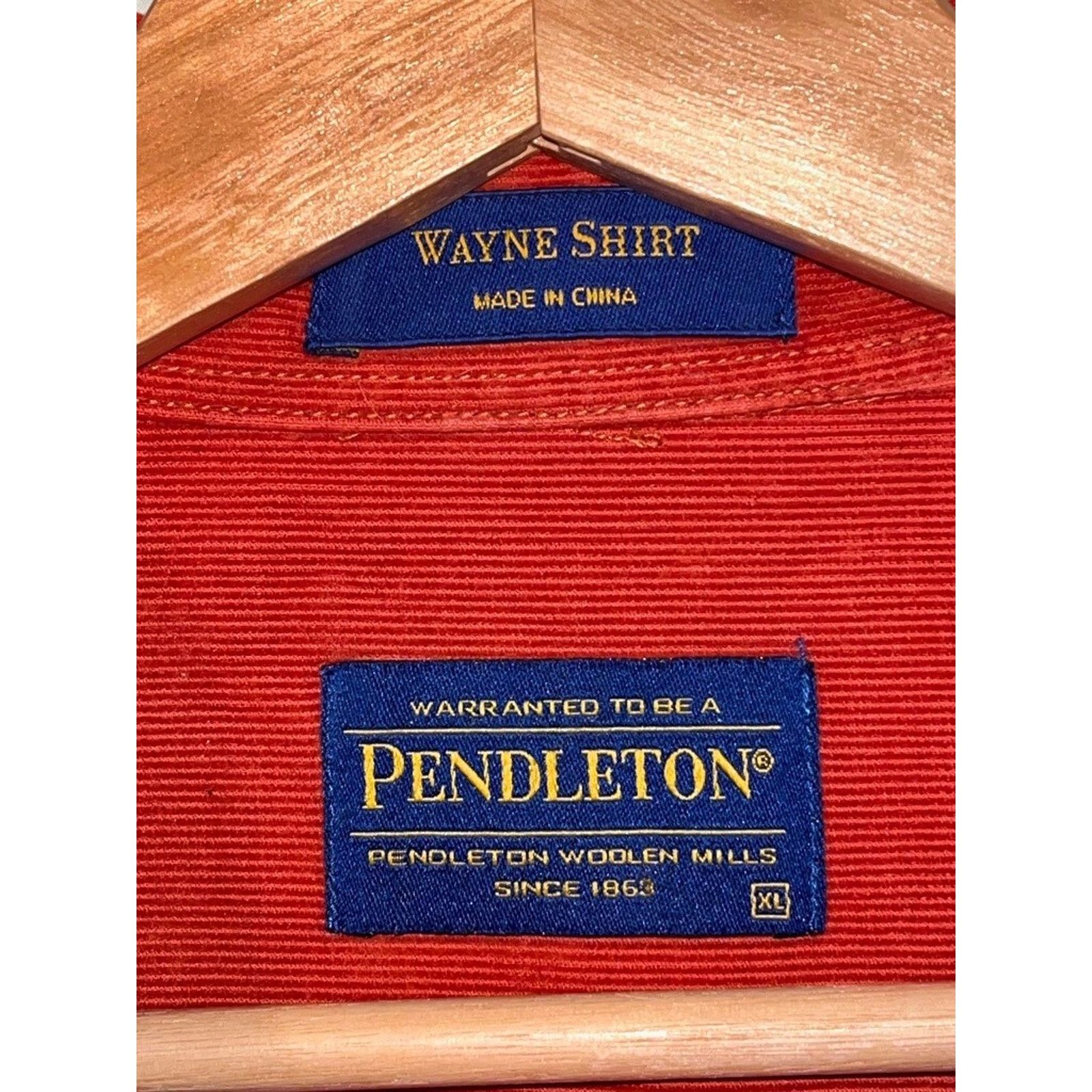 Pendleton Pendleton Wayne Shirt Sz XL Orange Corduroy Button Up Casual Size US XL / EU 56 / 4 - 4 Thumbnail