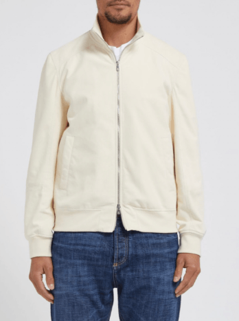 Brunello Cucinelli Leather Jacket in Open White Size US M / EU 48-50 / 2 - 1 Preview