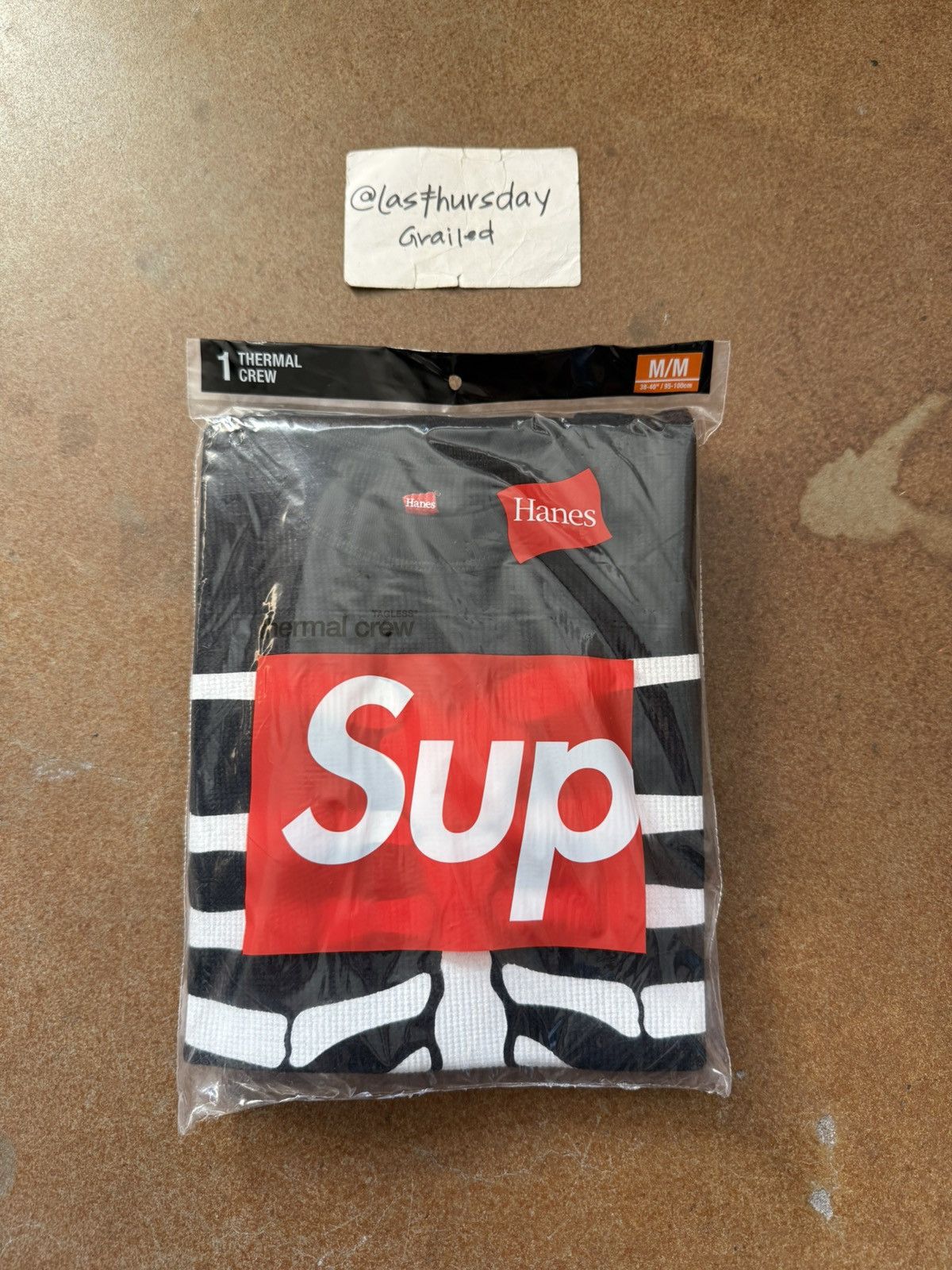 Hanes × Supreme Supreme x Hanes Bone Skeleton Thermal Black Medium Size US M / EU 48-50 / 2 - 2 Thumbnail