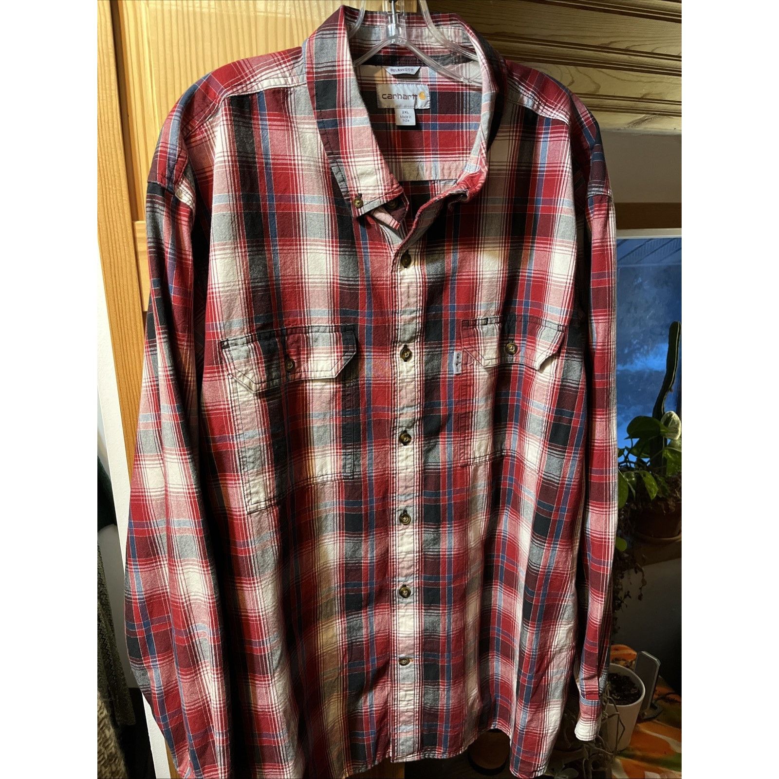 Carhartt Carhartt Shirt Mens XXL Red Plaid Outdoor Relaxed Fit Button Size US XXL / EU 58 / 5 - 2 Thumbnail