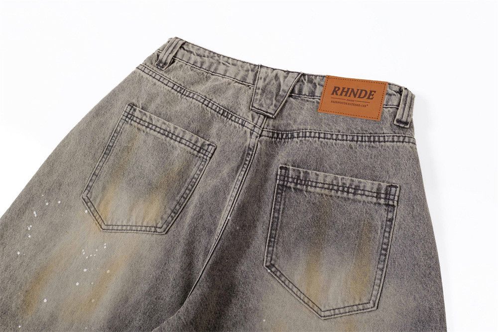Japanese Brand × Vintage Punk men's ink-splashed distressed scimitar jeans Size US 32 / EU 48 - 5 Thumbnail