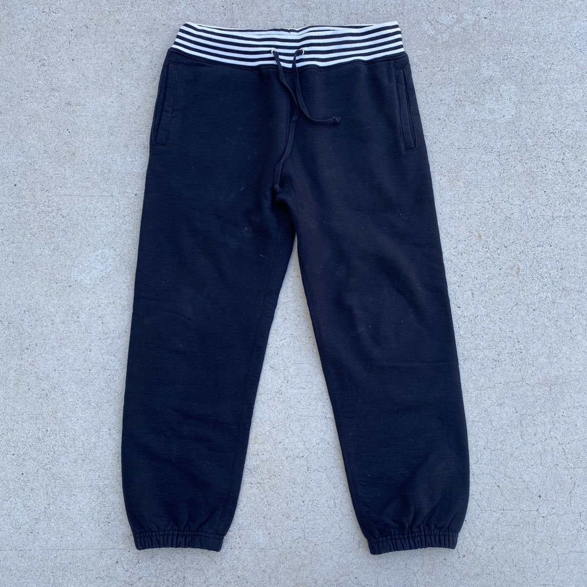 Supreme Supreme Classic Logo Striped Rib Sweatpants Black 2014 Size US 30 / EU 46 - 2 Thumbnail