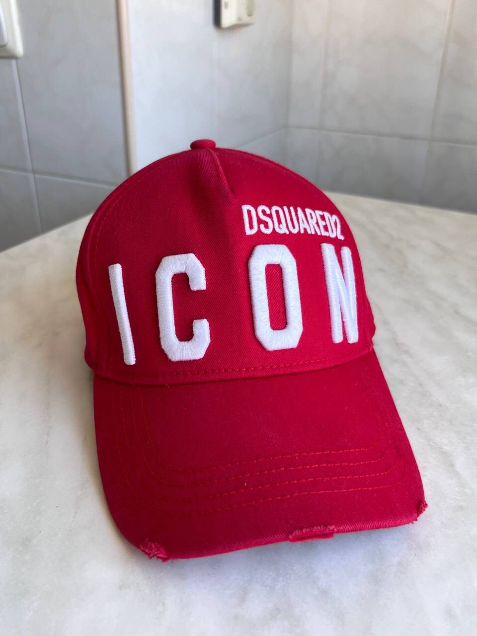 Vintage Dsquared2 ICON 2000s hat cap red white 3D logo Y2K