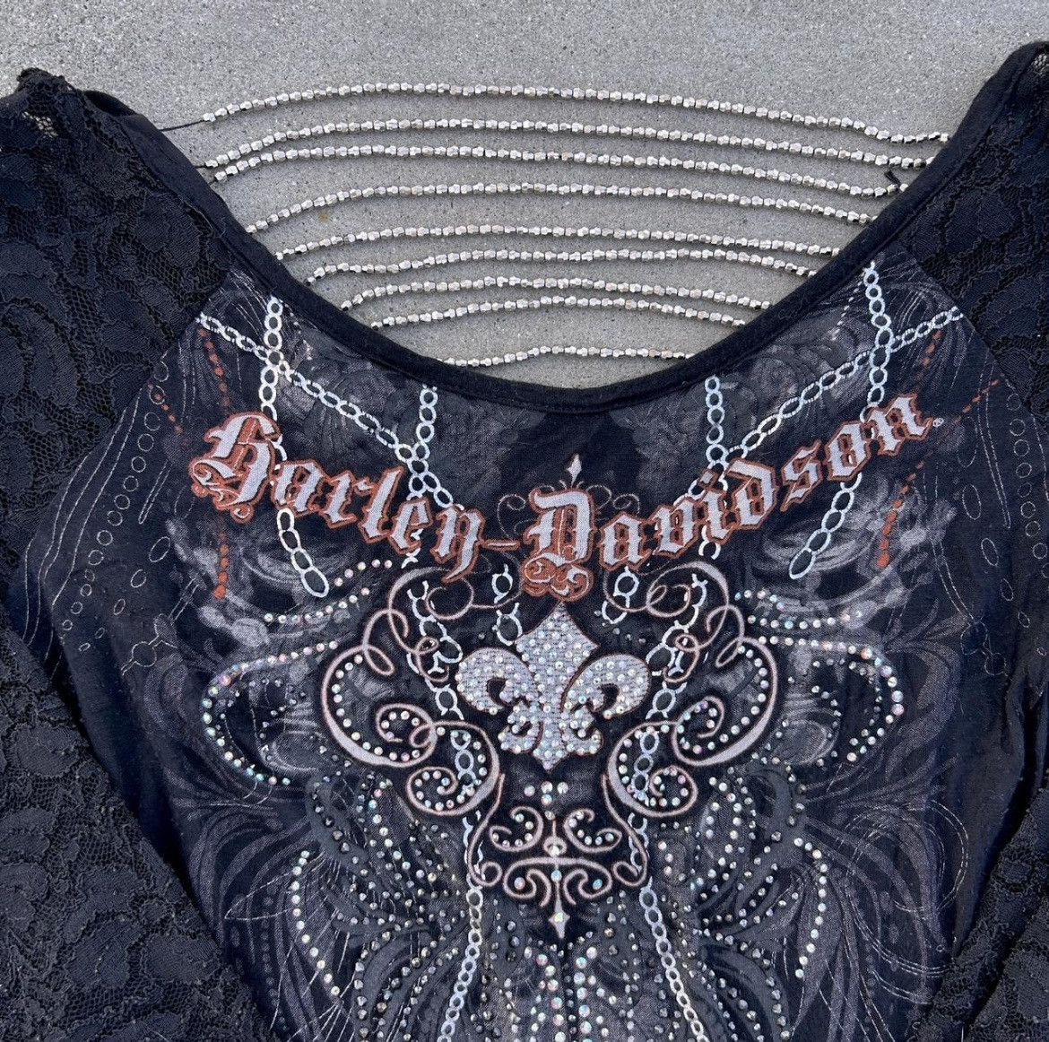 Harley Davidson Vintage Beaded Harley Davidson Tee/Top Size S / US 4 / IT 40 - 2 Thumbnail