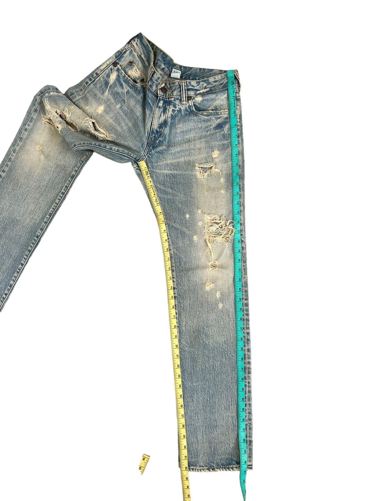 Japanese Brand Rivet & Blue Japan Distressed Muddy Denim Jeans Size US 30 / EU 46 - 5 Thumbnail