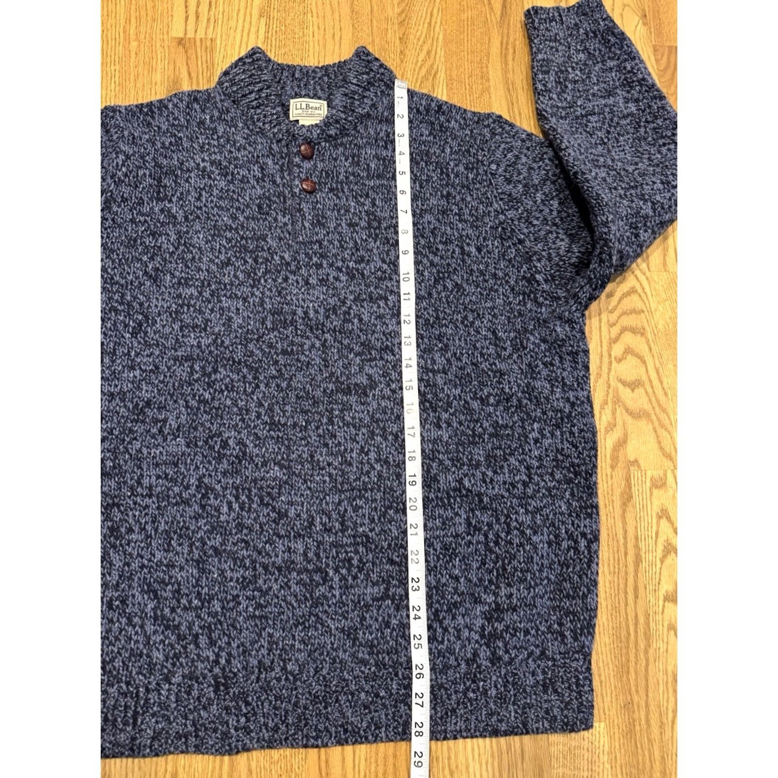Vintage LL Bean Henley Pullover Sweater Men's Size XL Blue Lambswool Size US XL / EU 56 / 4 - 5 Thumbnail