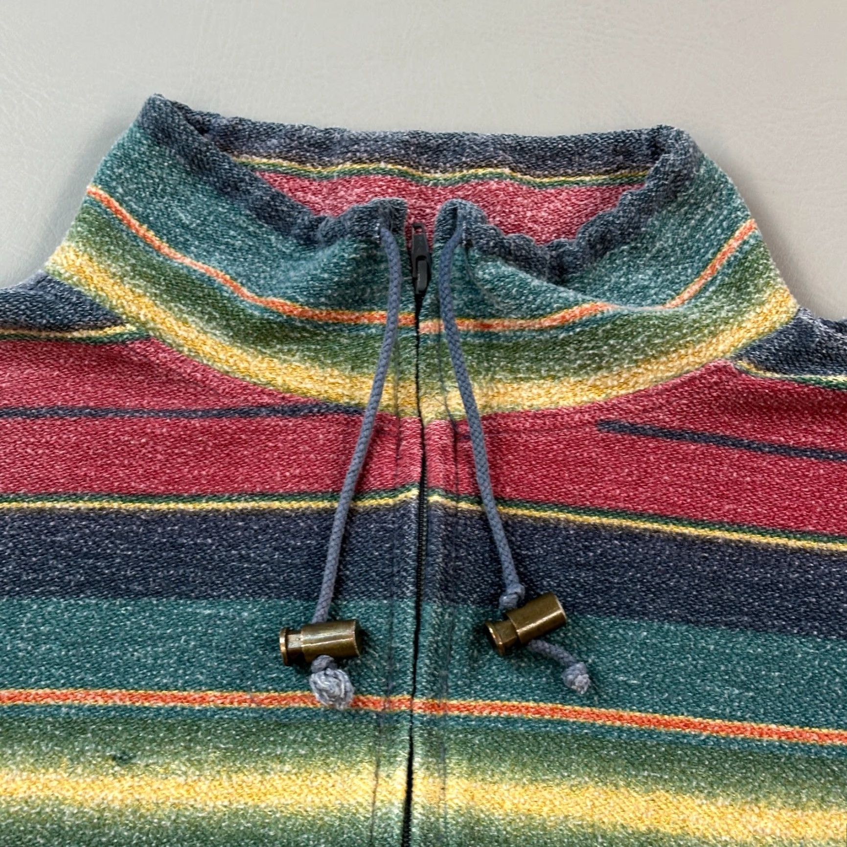 Vintage VINTAGE Venezia Jacket Women's 24 Striped Cali Baja Drug Rug Fleece Full Zip 90s Size 4XL / US 24-26 - 3 Thumbnail