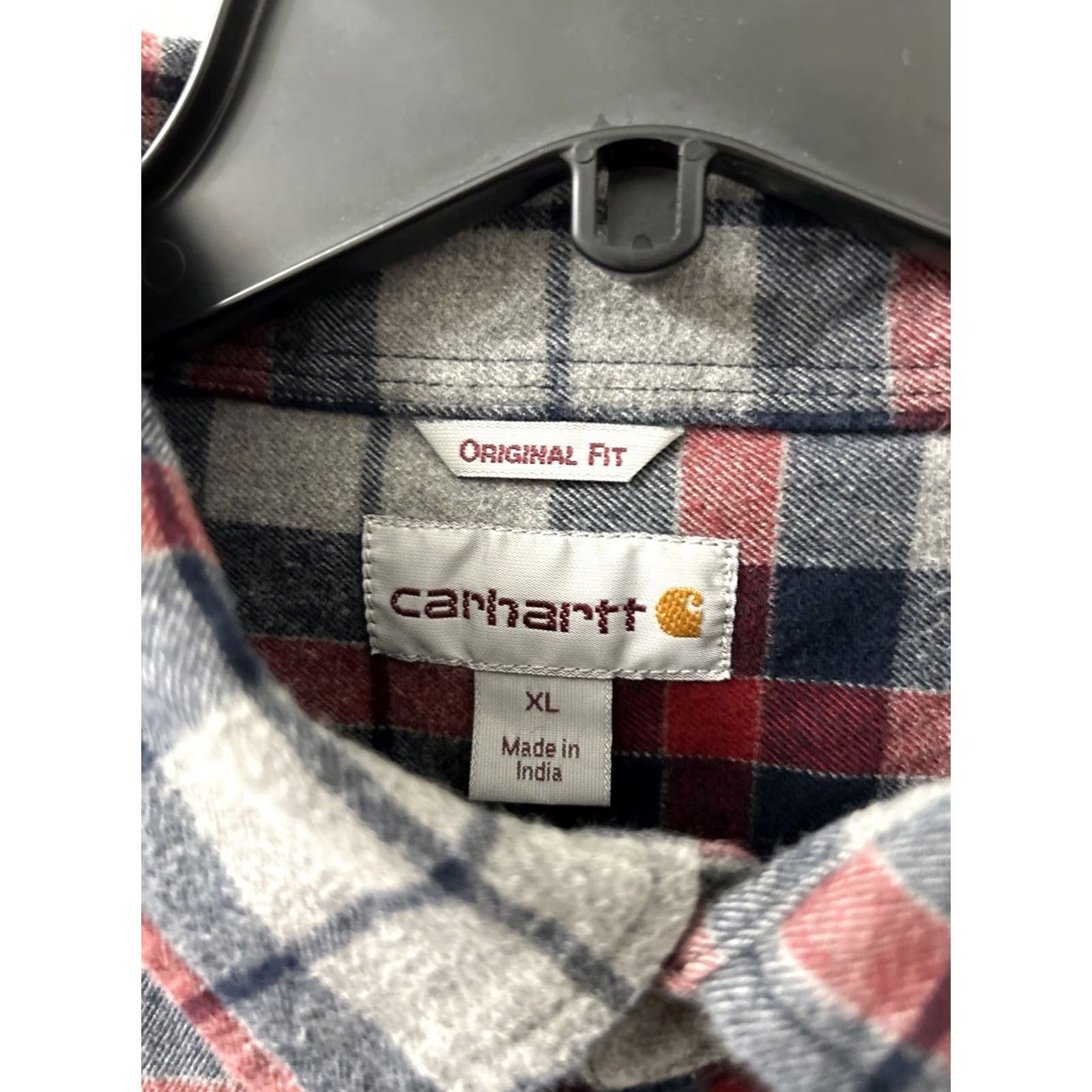 Carhartt Carhartt Hubbard Shirt Mens XL Red Plaid Flannel Button-Down L/S 8 Oz Heavyweight Cotton Pockets Workwear Sl tie? Size US XL / EU 56 / 4 - 6 Thumbnail