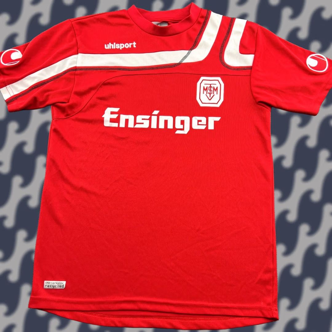 Vintage Uhlsport Football Jersey Mens S Red TSV Milbertshofen 1905 T-Shirt Athletic Quick Dry Moisture Wicking Size US S / EU 44-46 / 1 - 1 Thumbnail