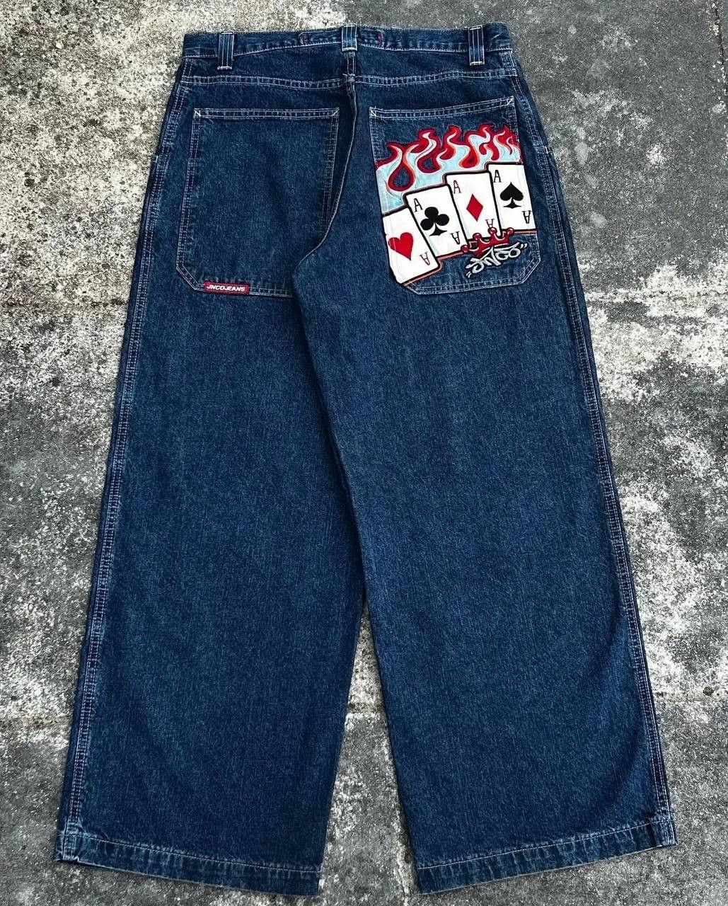 Japanese Brand × Vintage vintage embroidered baggy jeans jnko Size US 36 / EU 52 - 5 Thumbnail