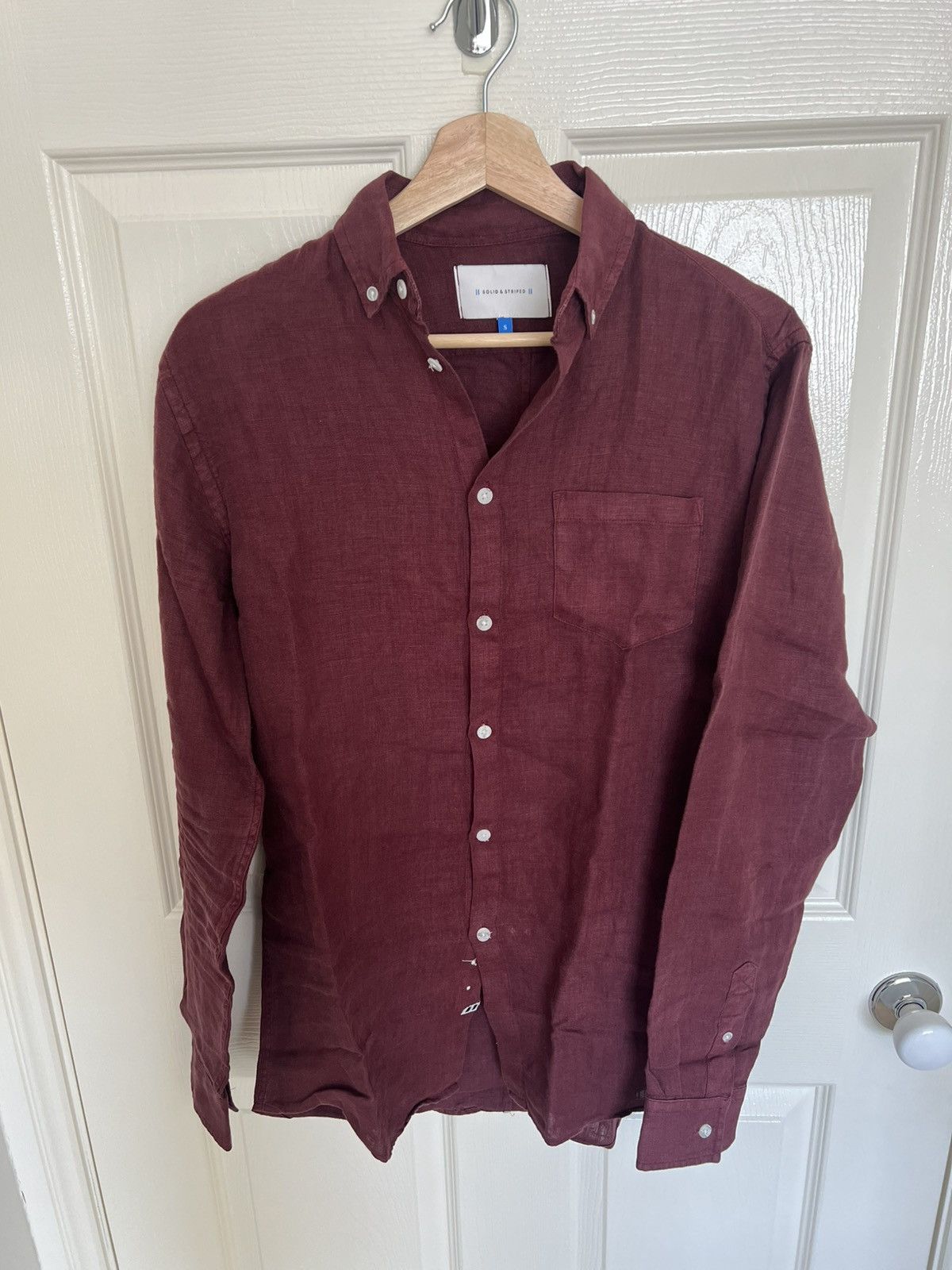Solid and Striped Button up 100% linen shirt Size US S / EU 44-46 / 1 - 1 Thumbnail