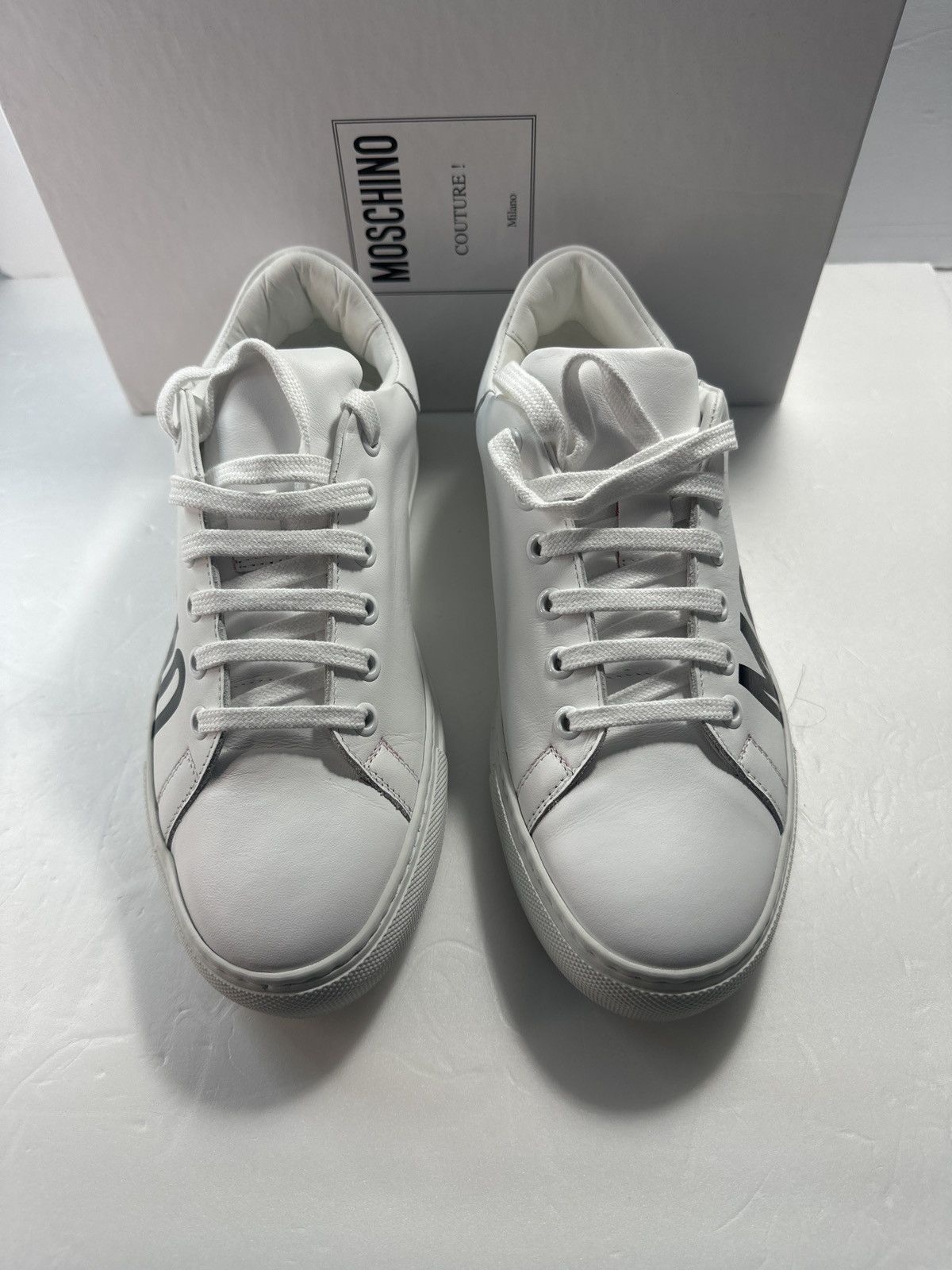 Moschino Moschino Low-Top Logo Sneakers large contrast logo printed Size US 8 / IT 38 - 12 Thumbnail