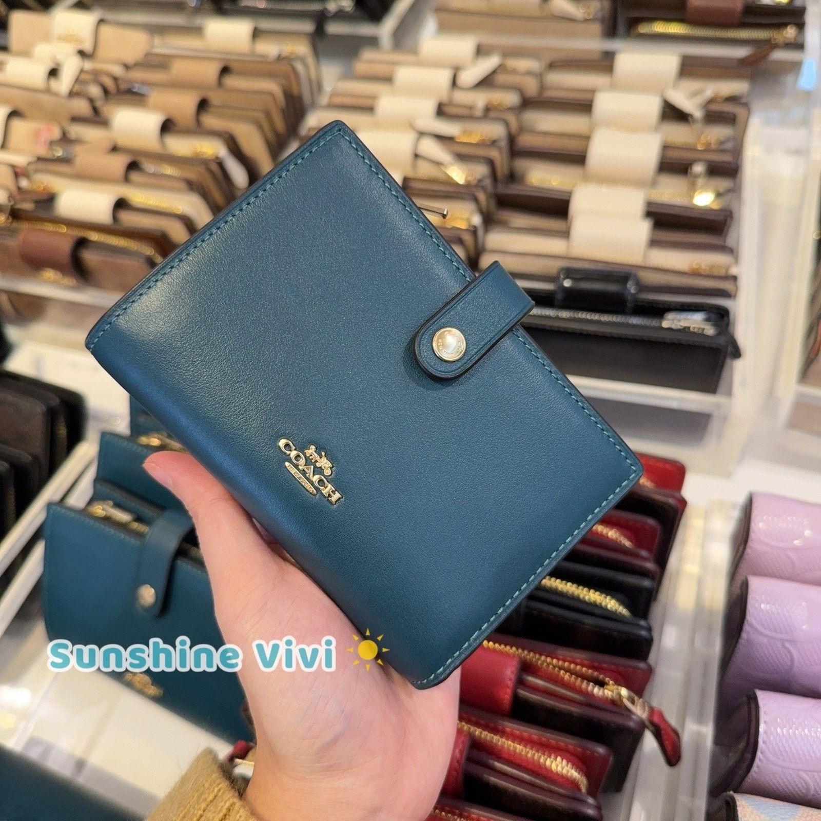 Coach NWT Coach 2-in-1 Wallet Smooth Leather CCL71 Teal Ink Size ONE SIZE - 1 Thumbnail