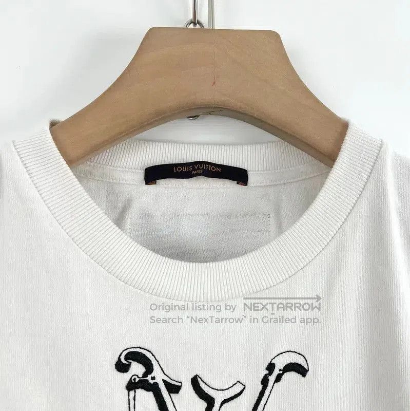 Louis Vuitton Louis Vuitton White Cotton Embroidered Short Sleeve T. Size S / US 4 / IT 40 - 4 Thumbnail