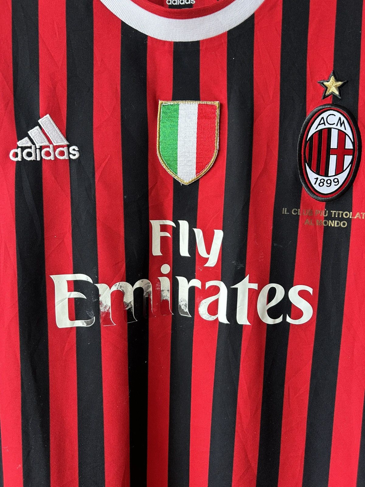 Adidas Adidas AC Milan 2011/12 Home Long Sleeve Soccer Jersey Size US M / EU 48-50 / 2 - 6 Thumbnail