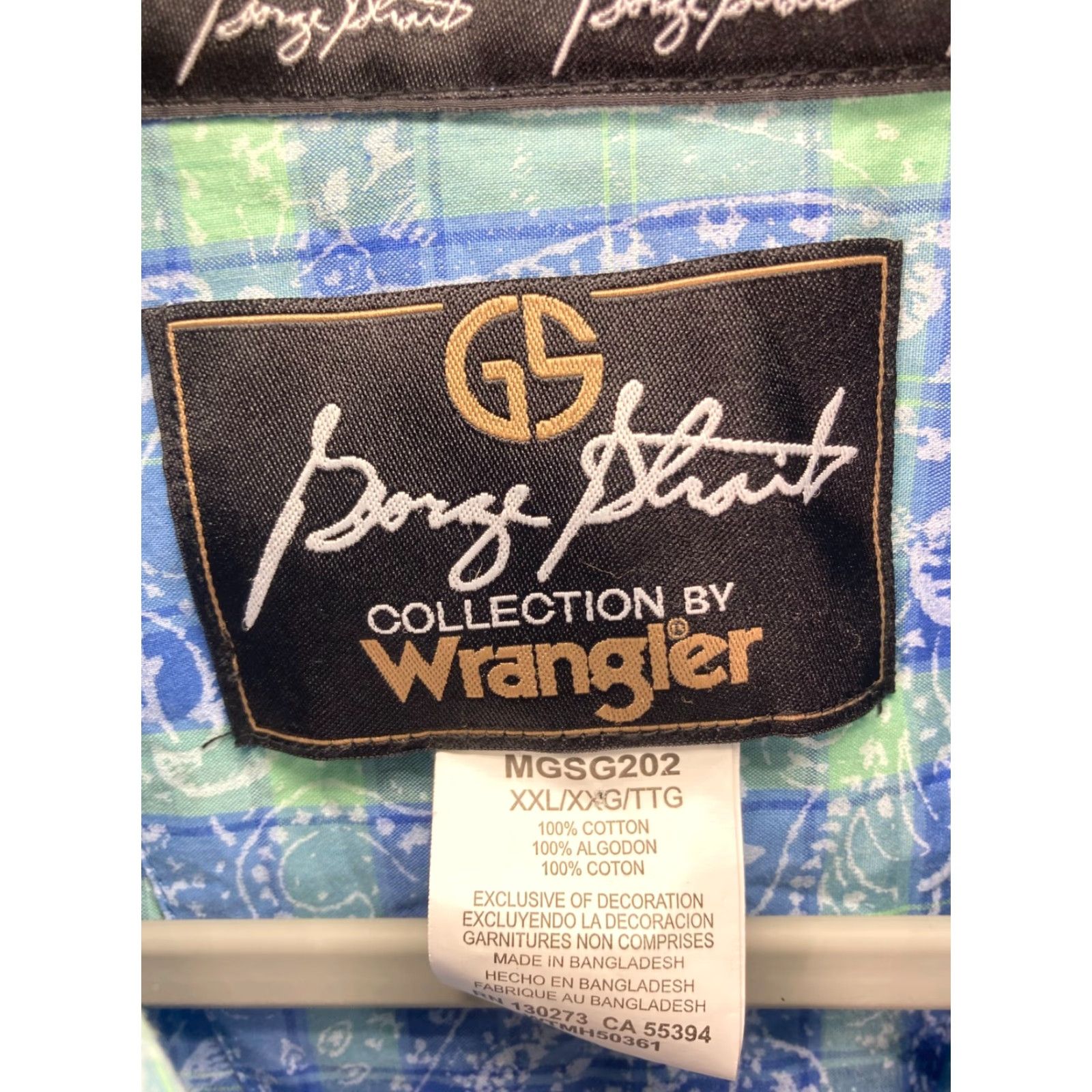Wrangler Wrangler George Strait Button-Down Shirt Mens 2XL Blue Plaid Paisley Long Sleeve Size US XXL / EU 58 / 5 - 7 Thumbnail