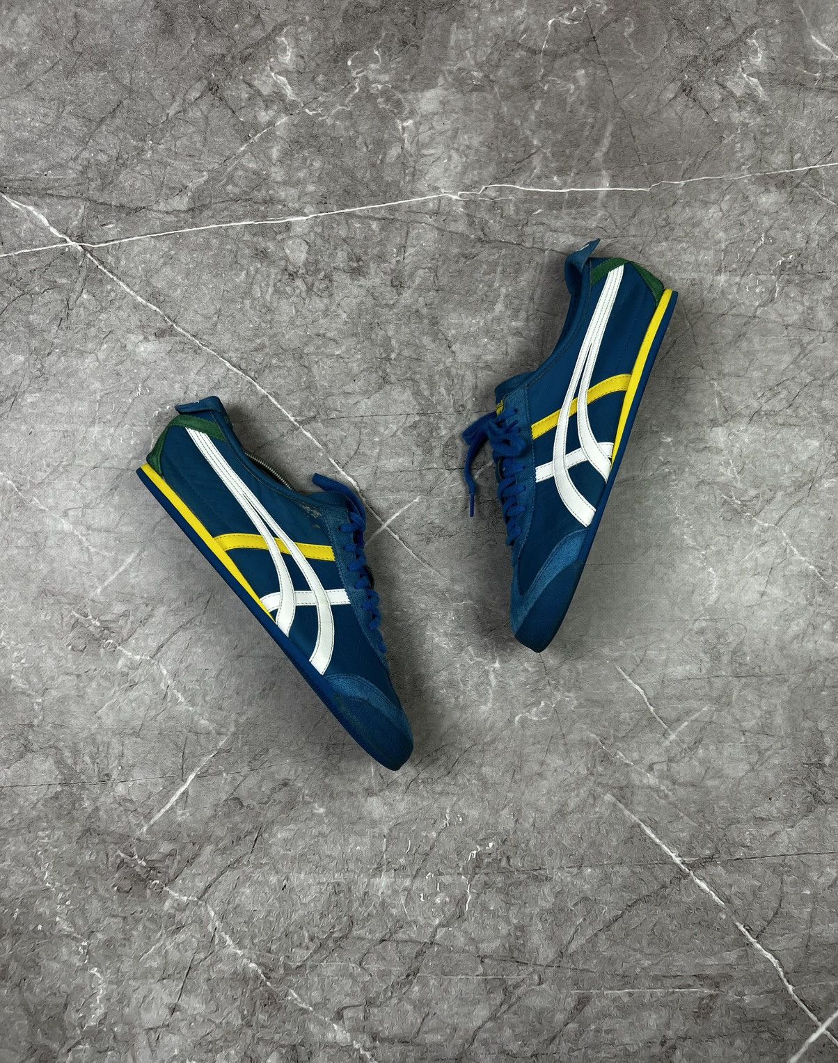 Asics Onitsuka Tiger Vintage Leather Shoes in Blue, Men's (Size 11.5)